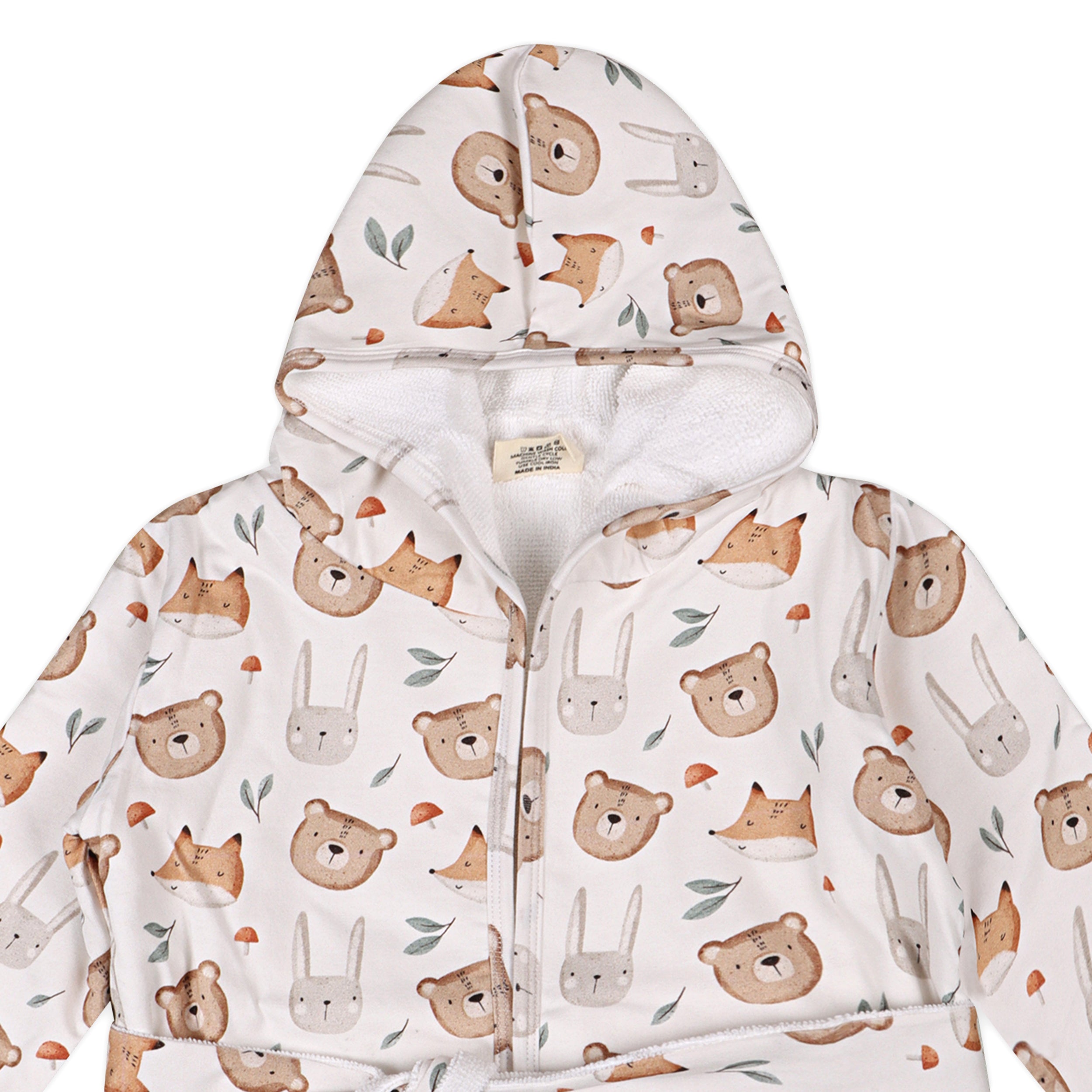 Forest Animals Bear & Fox Baby Bathrobe (Organic Jersey)