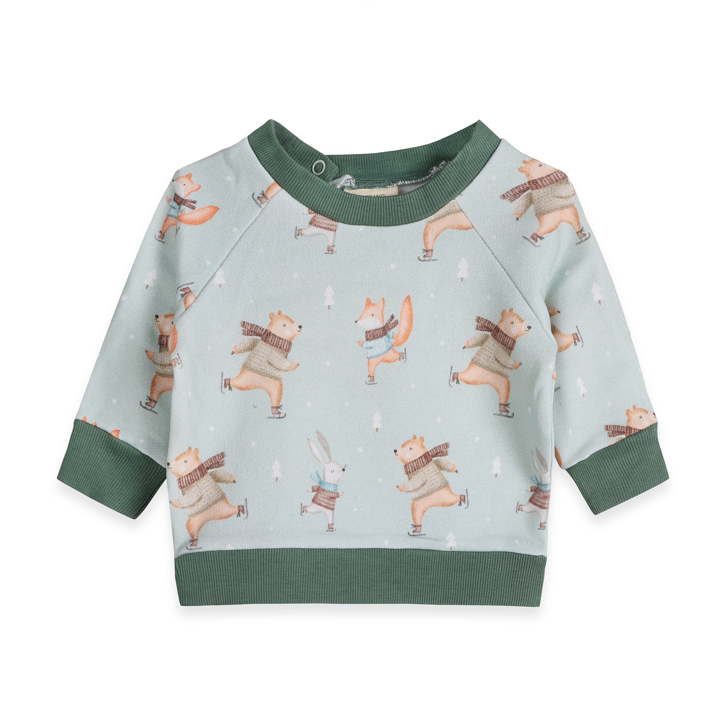 Ice Skaters Bear Baby Sweatshirt & Pants Set (Organic Cotton Fleece)