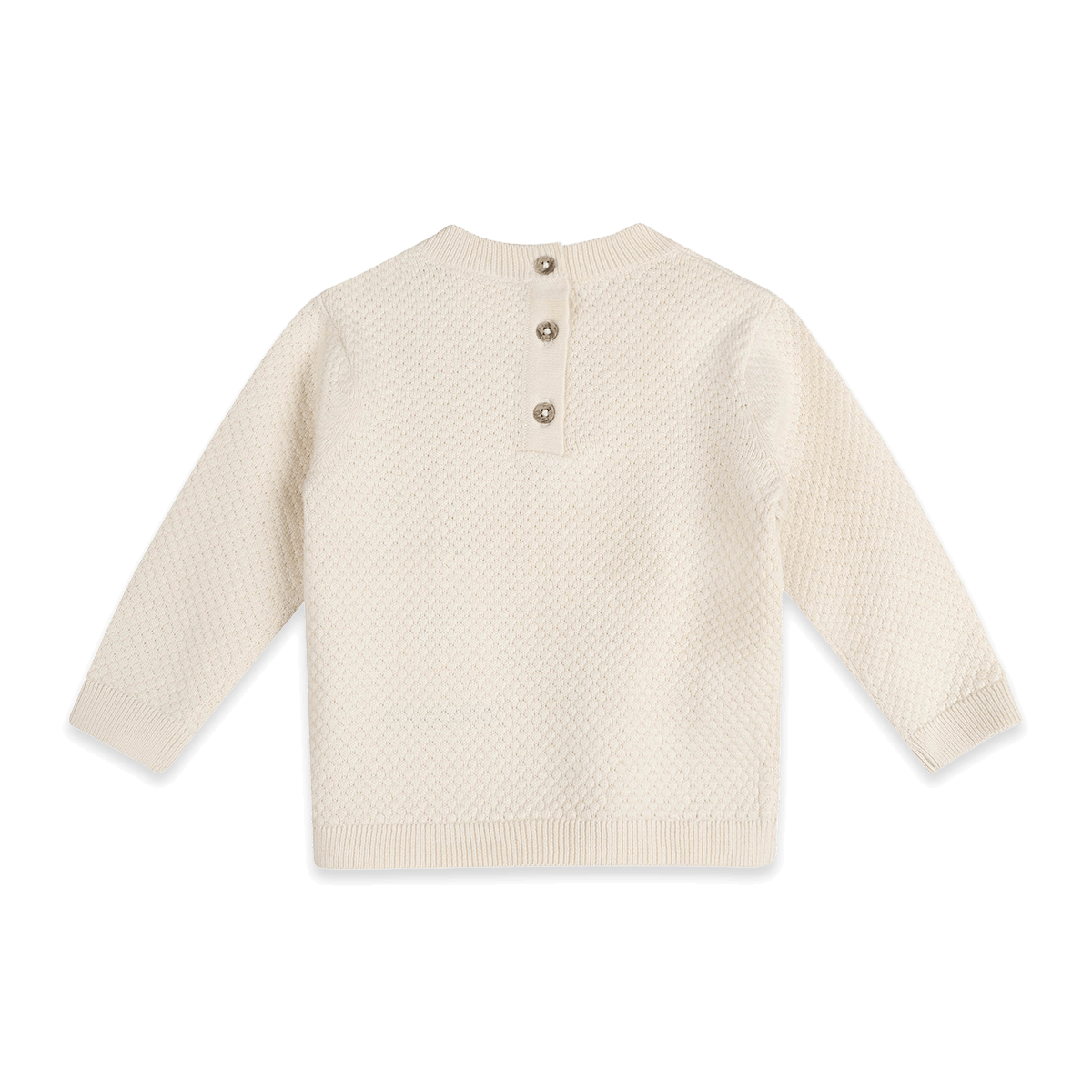 Organic Cotton Ella Bow Knit Baby Pullover, Back