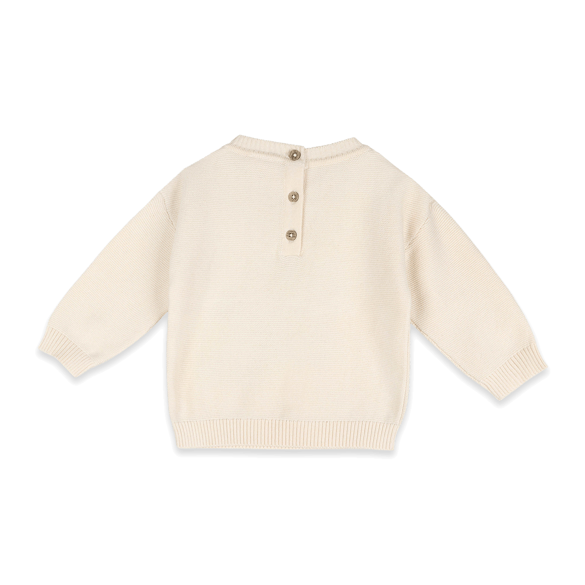 Organic Cotton Woodland Animals Knit Baby Pullover, Back