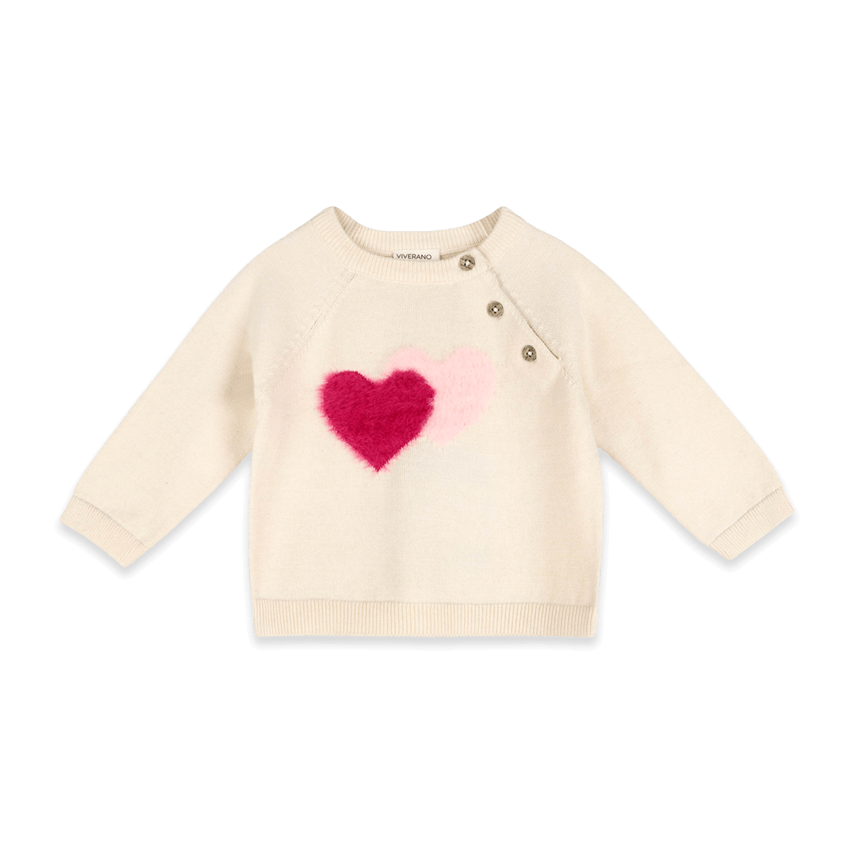 Fuzzy Hearts Baby Sweater Pullover, Organic Cotton