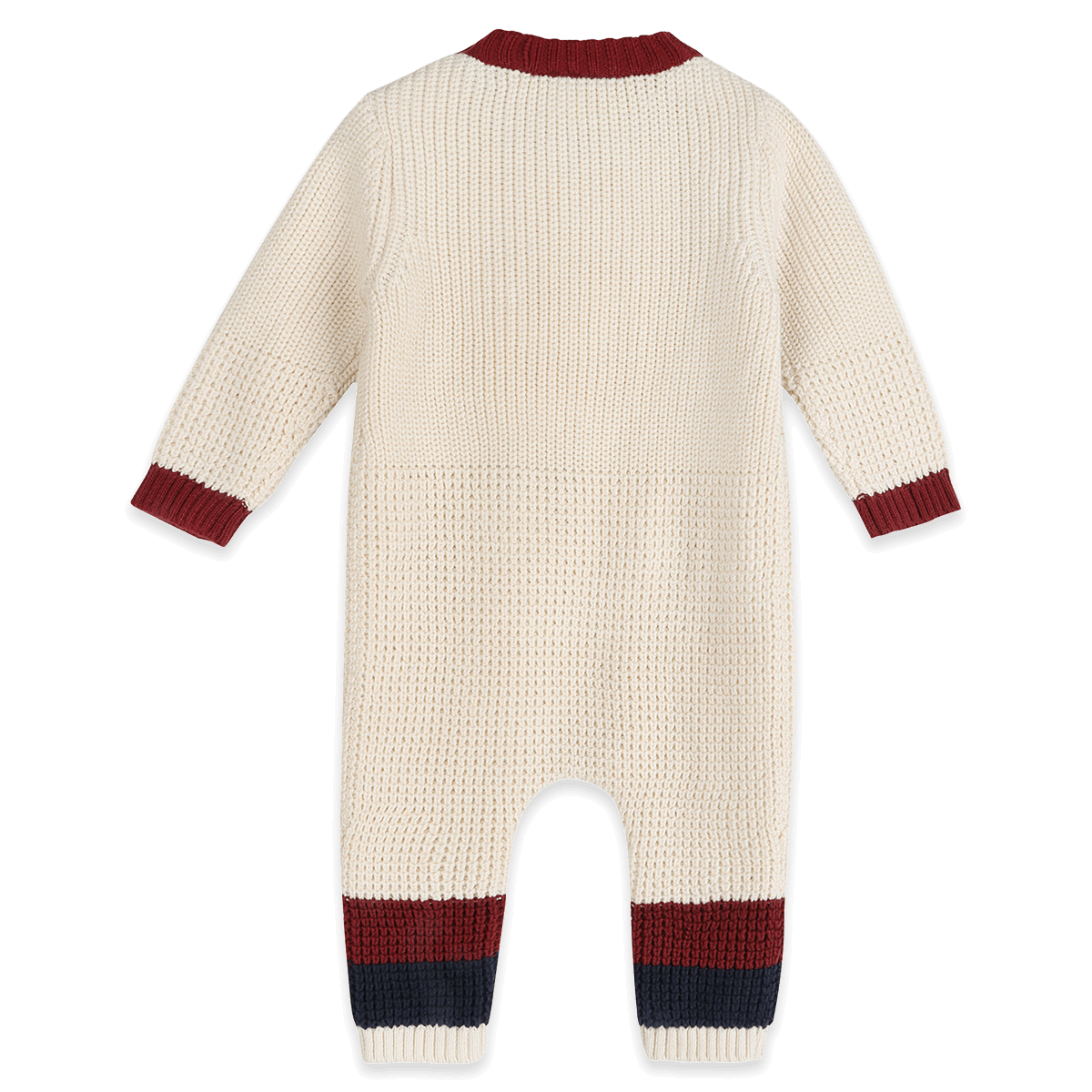 Organic Cotton Oliver Chunky Knit Baby Jumpsuit, Back