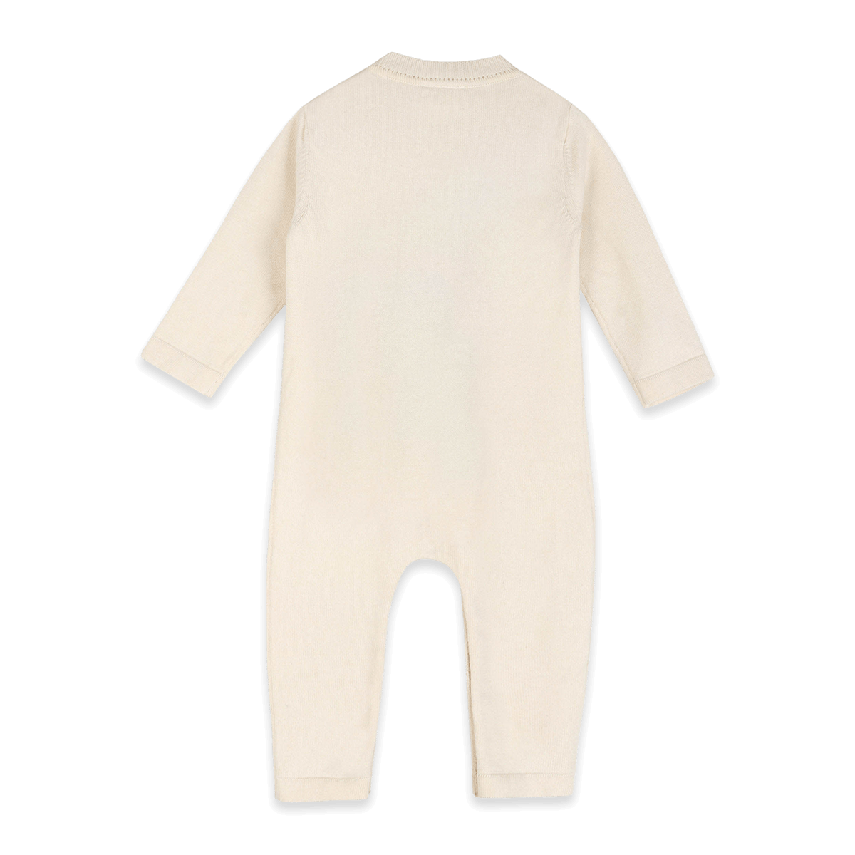 Organic Cotton Furry Bear Knit Baby Jumpsuit, Back
