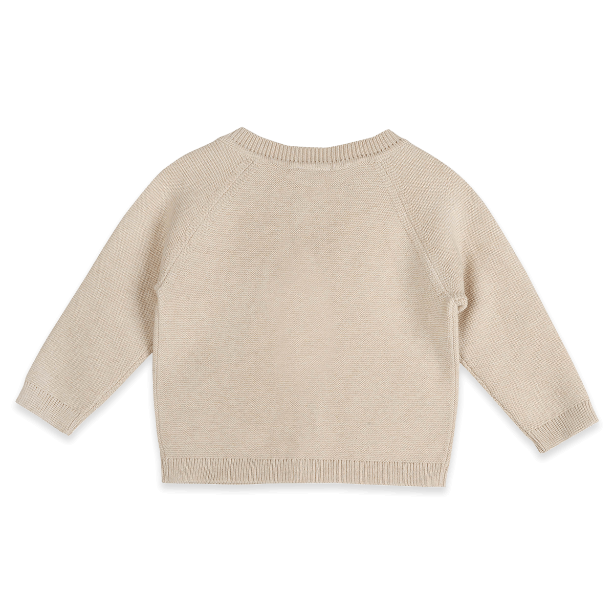 Organic Cotton Cozy Bear Applique Knit Baby Cardigan and Pant Set, Back