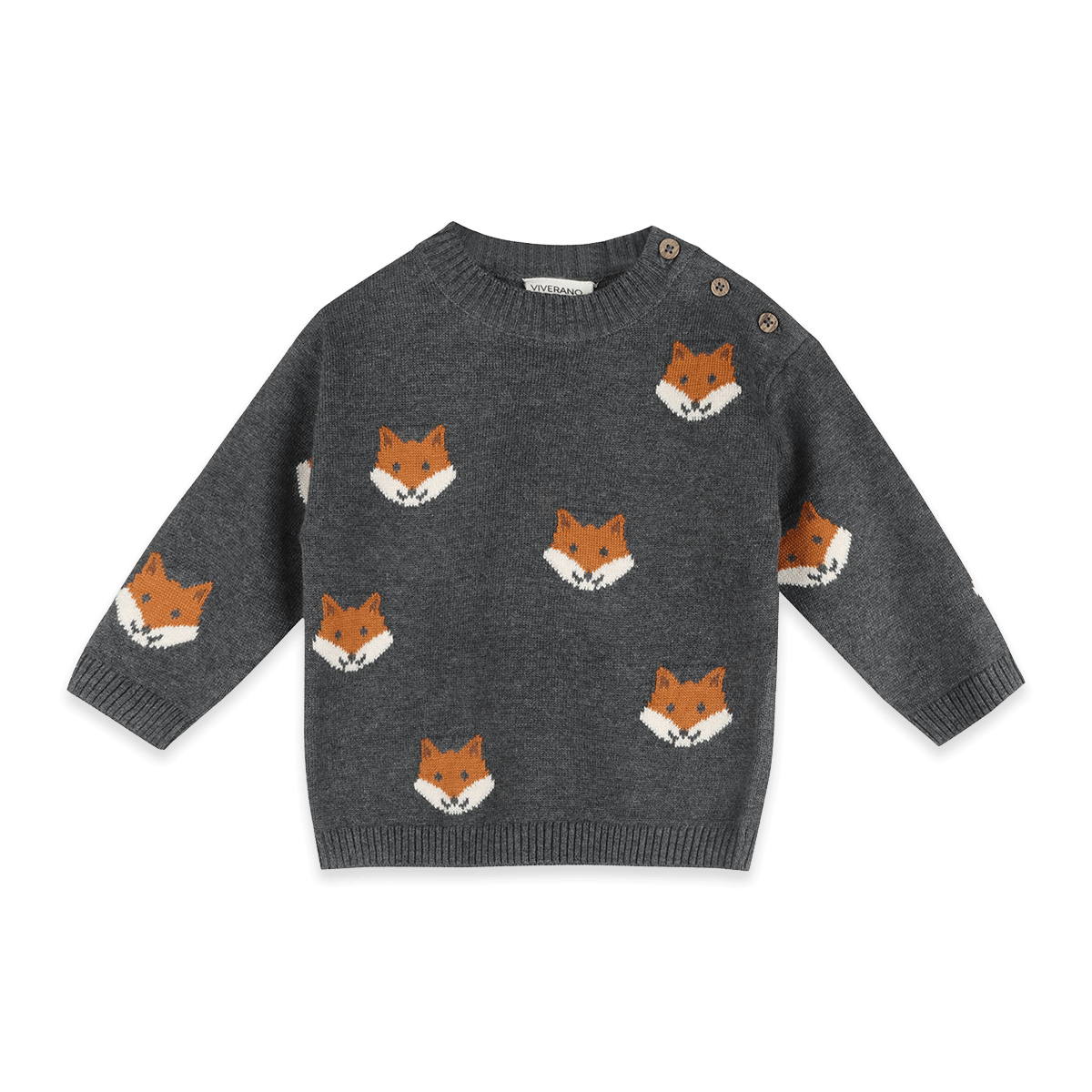 Organic Cotton Fox Baby Knit Pullover