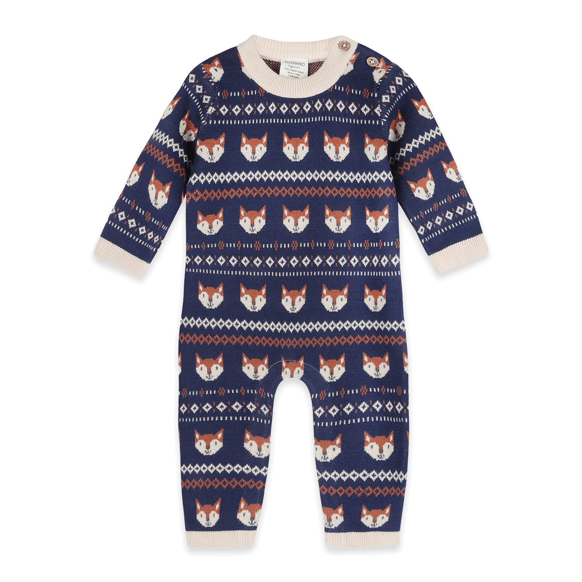 Organic Cotton Fox Baby Knit Jumpsuit