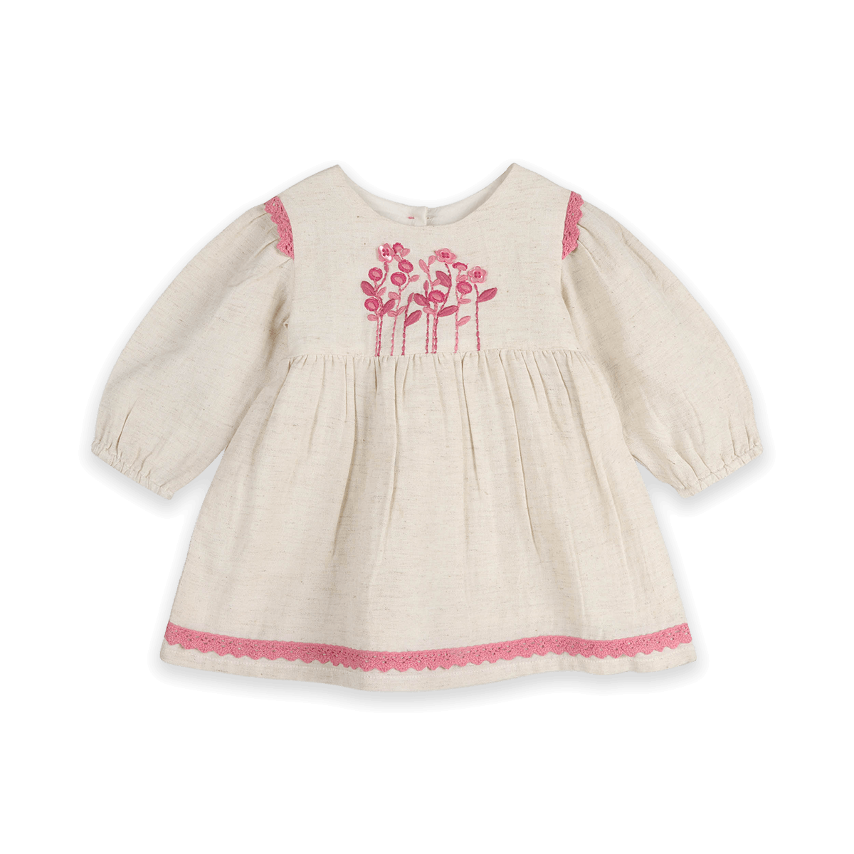 Colette Embroidered Baby Dress & Bloomer Set (Organic Cotton) - Front
