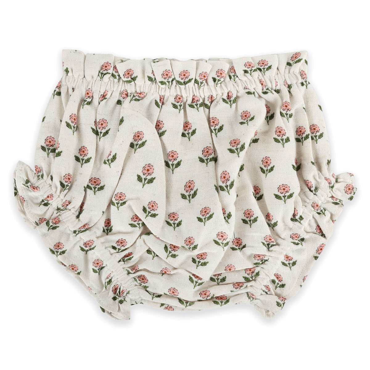 Rosamund Block Print Floral Baby Dress & Bloomer Set (Organic Cotton) - Diaper Cover