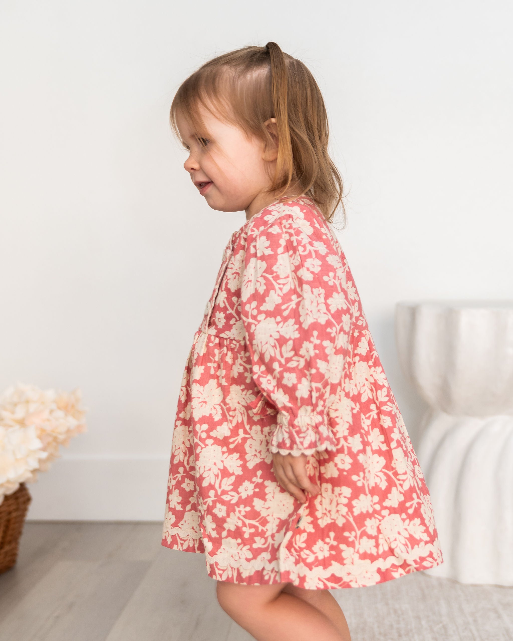 Viverano Beatrice Floral Baby Dress & Bloomer Set (Organic Cotton) - Side
