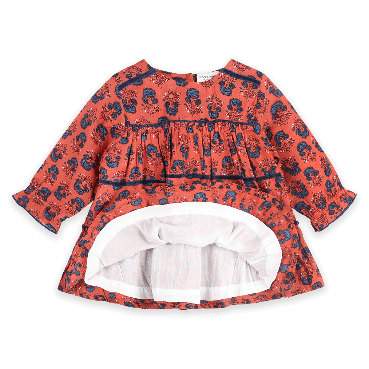 Isadora Tiered Jaipur Floral Baby Dress & Bloomer Set (Organic Cotton) - Voile Lining