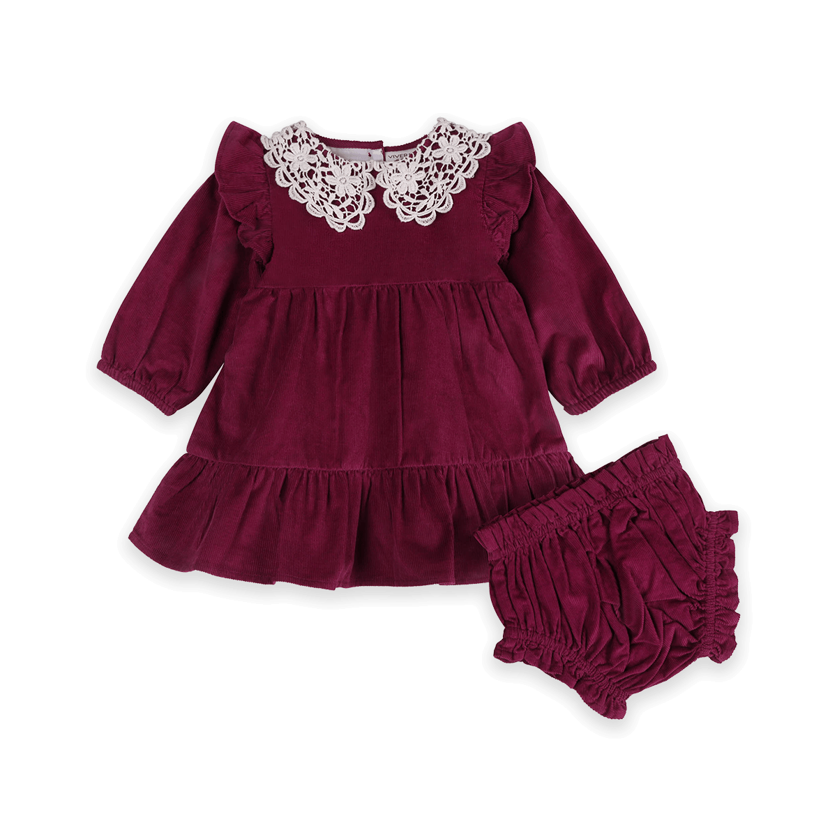 Cordelia Corduroy Baby Dress & Bloomer Set (Organic Cotton) - Outfit