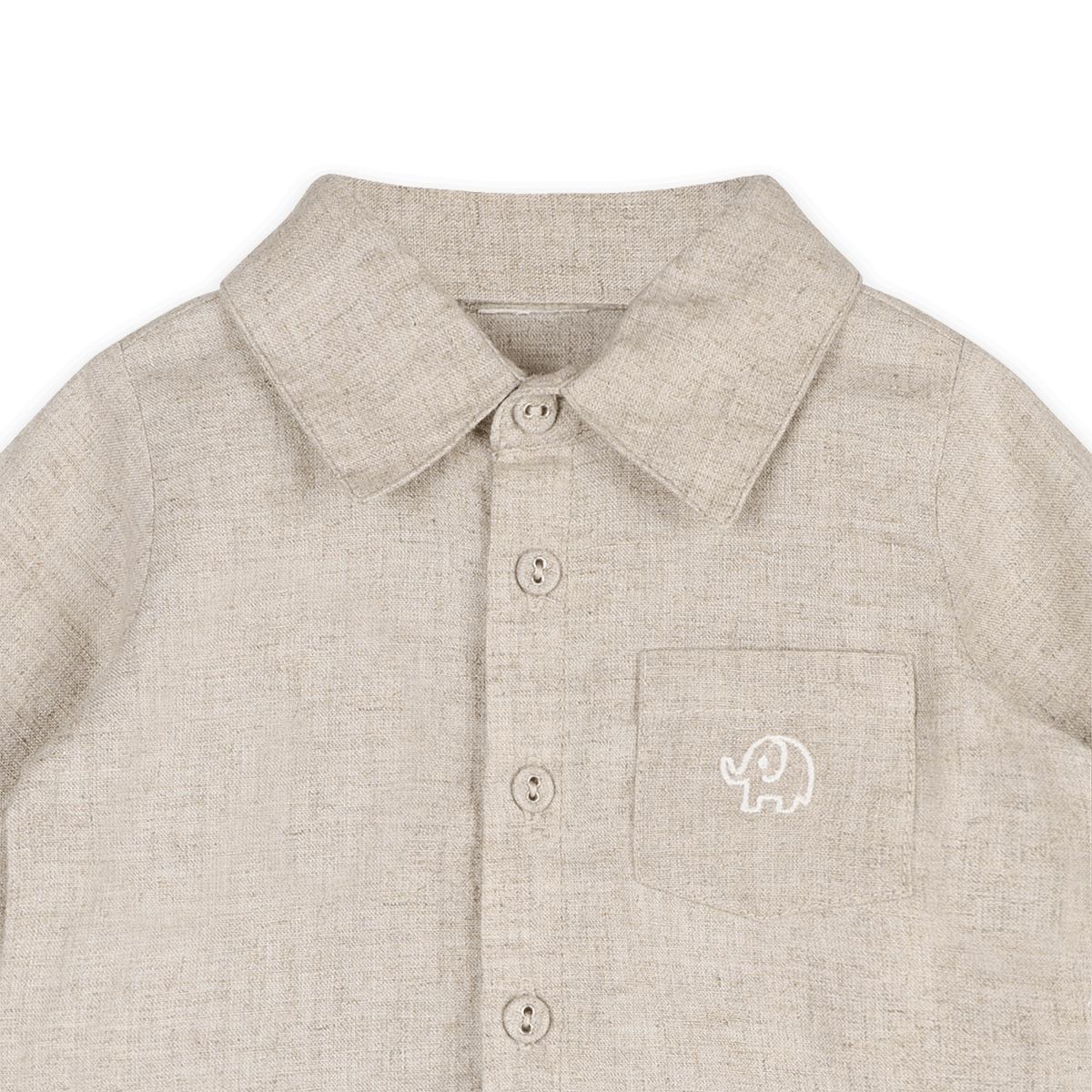 Oscar Linen Shirt & Denim Pant Set (Organic Cotton) - Detail