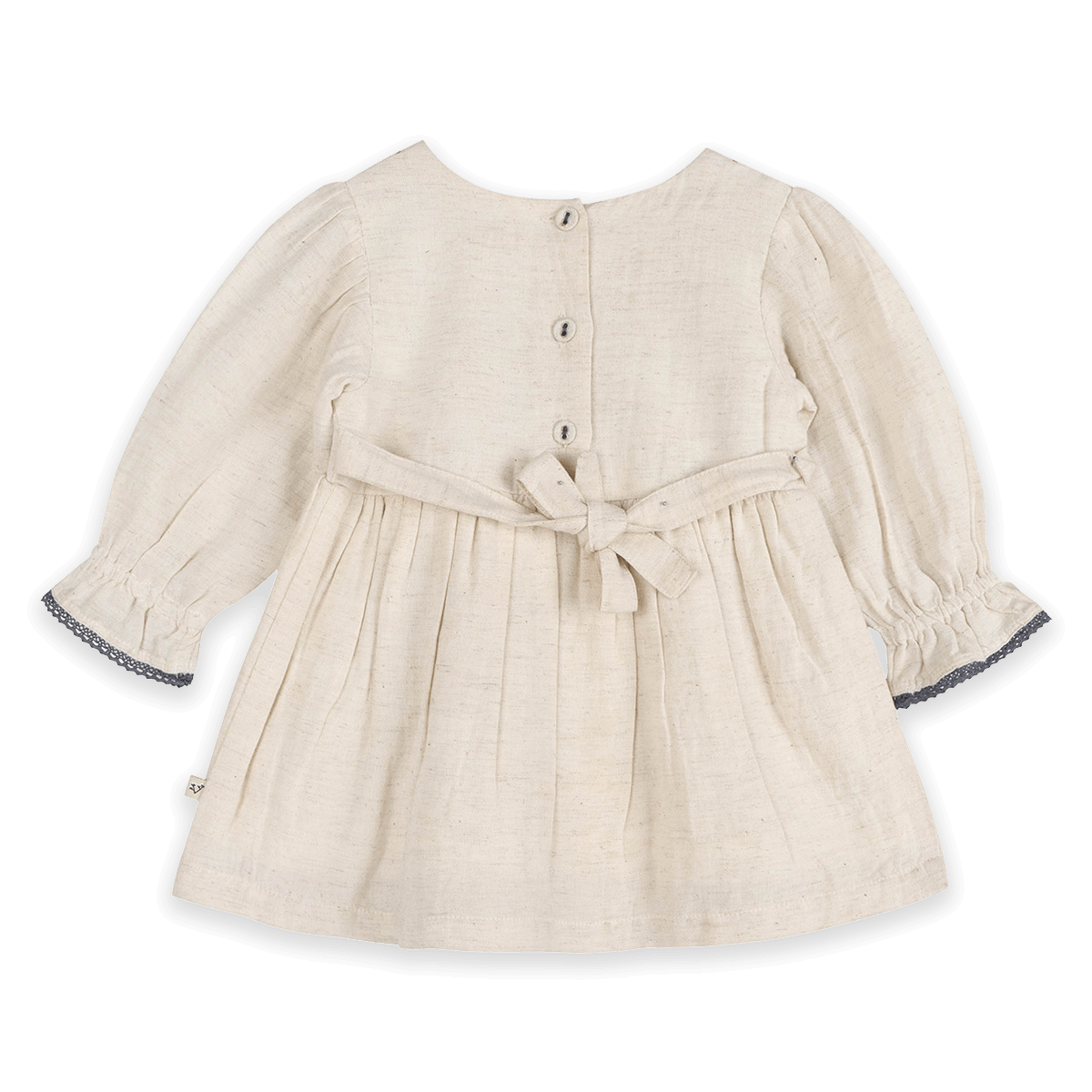 Eileen Embroidered Floral Baby Dress & Bloomer Set (Organic Cotton) - Back