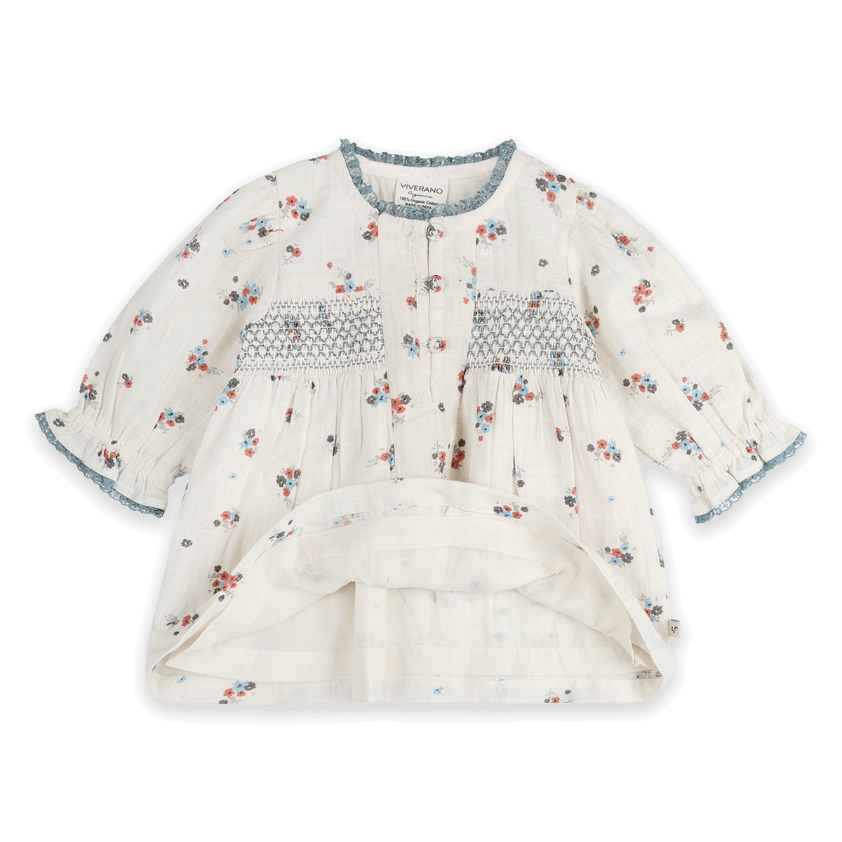 Juliet Smocked Floral Baby Dress & Bloomer Set (Organic Cotton) - Voile Lining