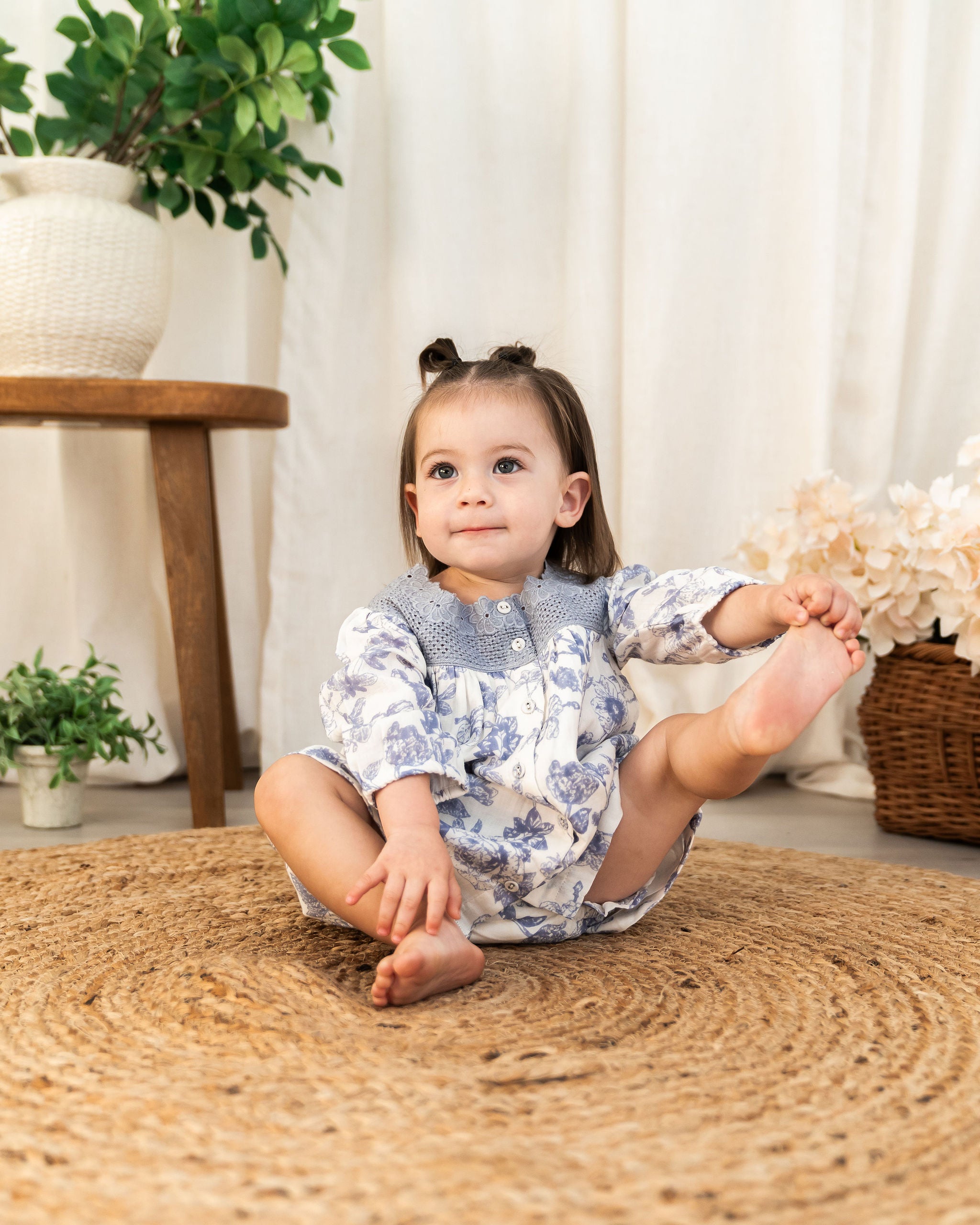 Claudia Floral Baby Dress & Bloomer Set (Organic Muslin)