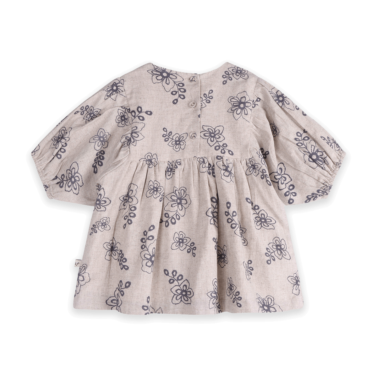 Theresa Floral Baby Dress with Bows & Bloomer Set (Organic Cotton) - Back