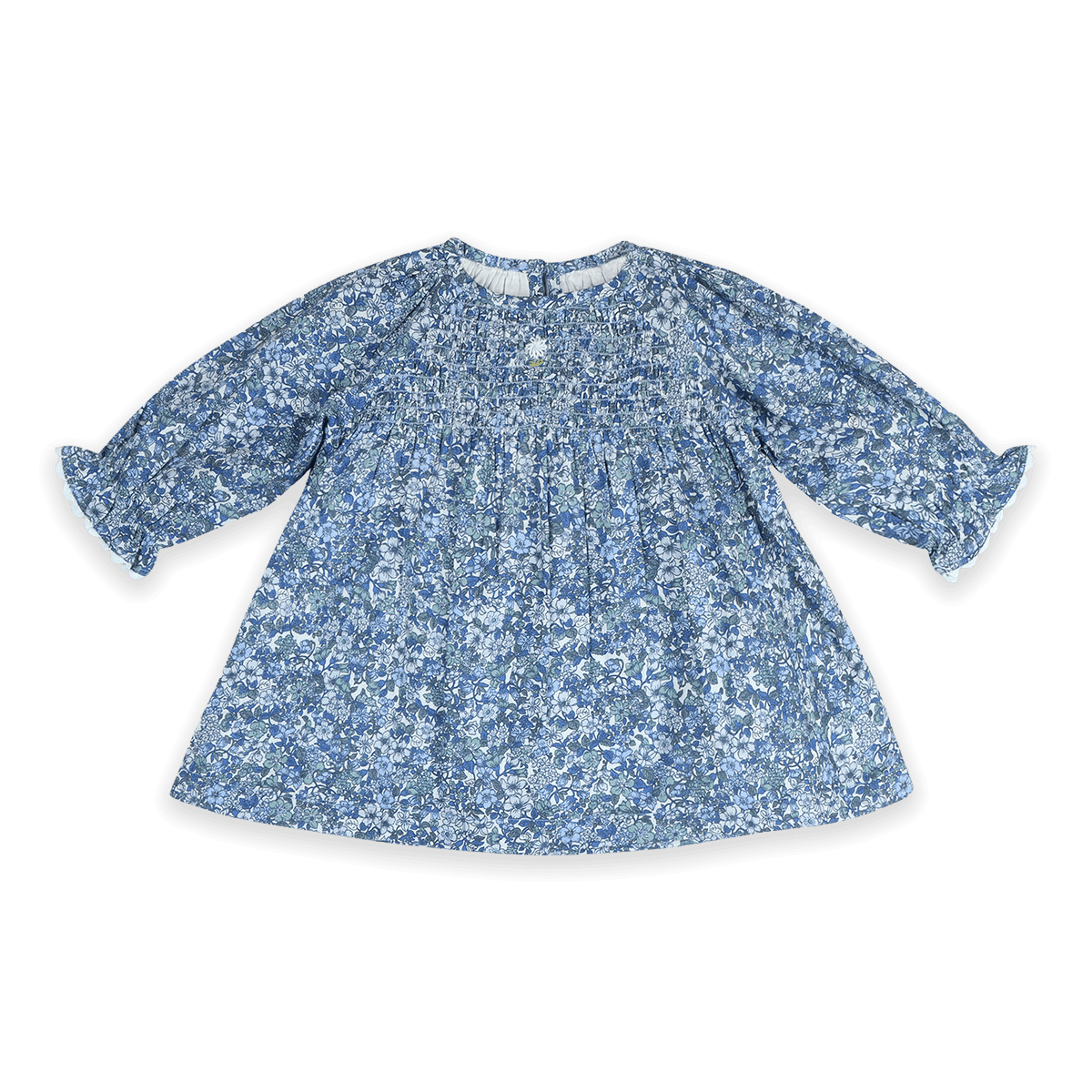 Cecilia Floral Baby Dress with Bows & Bloomer Set (Organic Cotton) - Front
