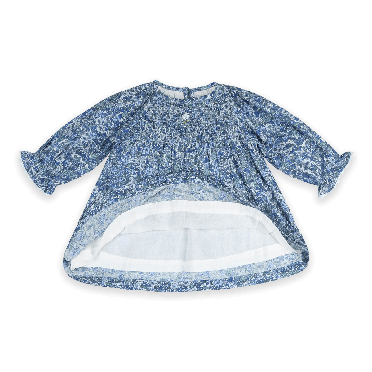 Cecilia Floral Baby Dress with Bows & Bloomer Set (Organic Cotton) - Voile Lining
