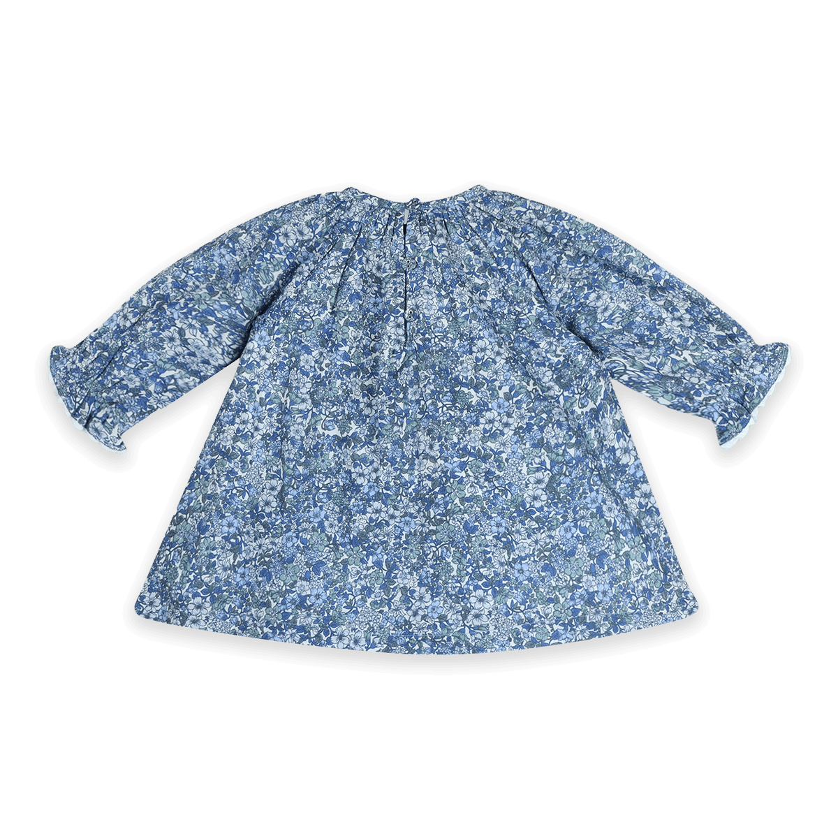 Cecilia Floral Baby Dress with Bows & Bloomer Set (Organic Cotton) - Back