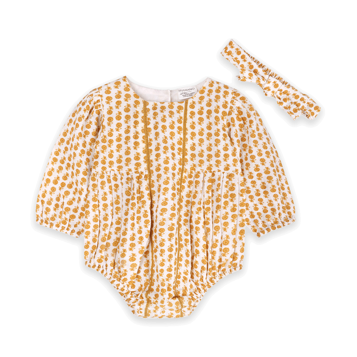 Matilda Floral Baby Romper & Headband Set (Organic Cotton) - Outfit