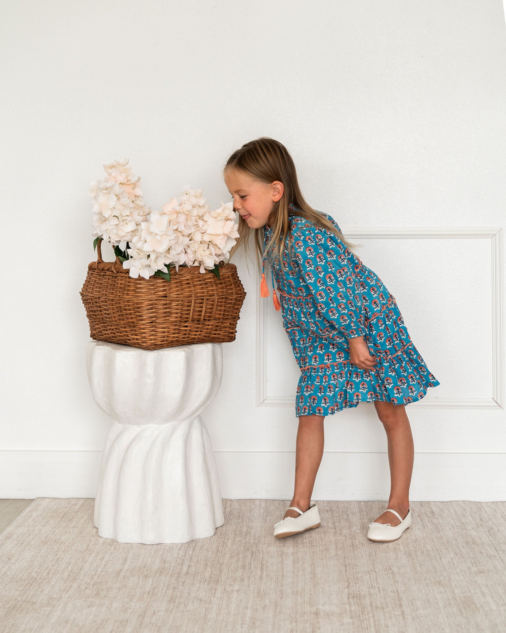 Jasmine Layered Girl Dress - Blue (Organic Cotton)