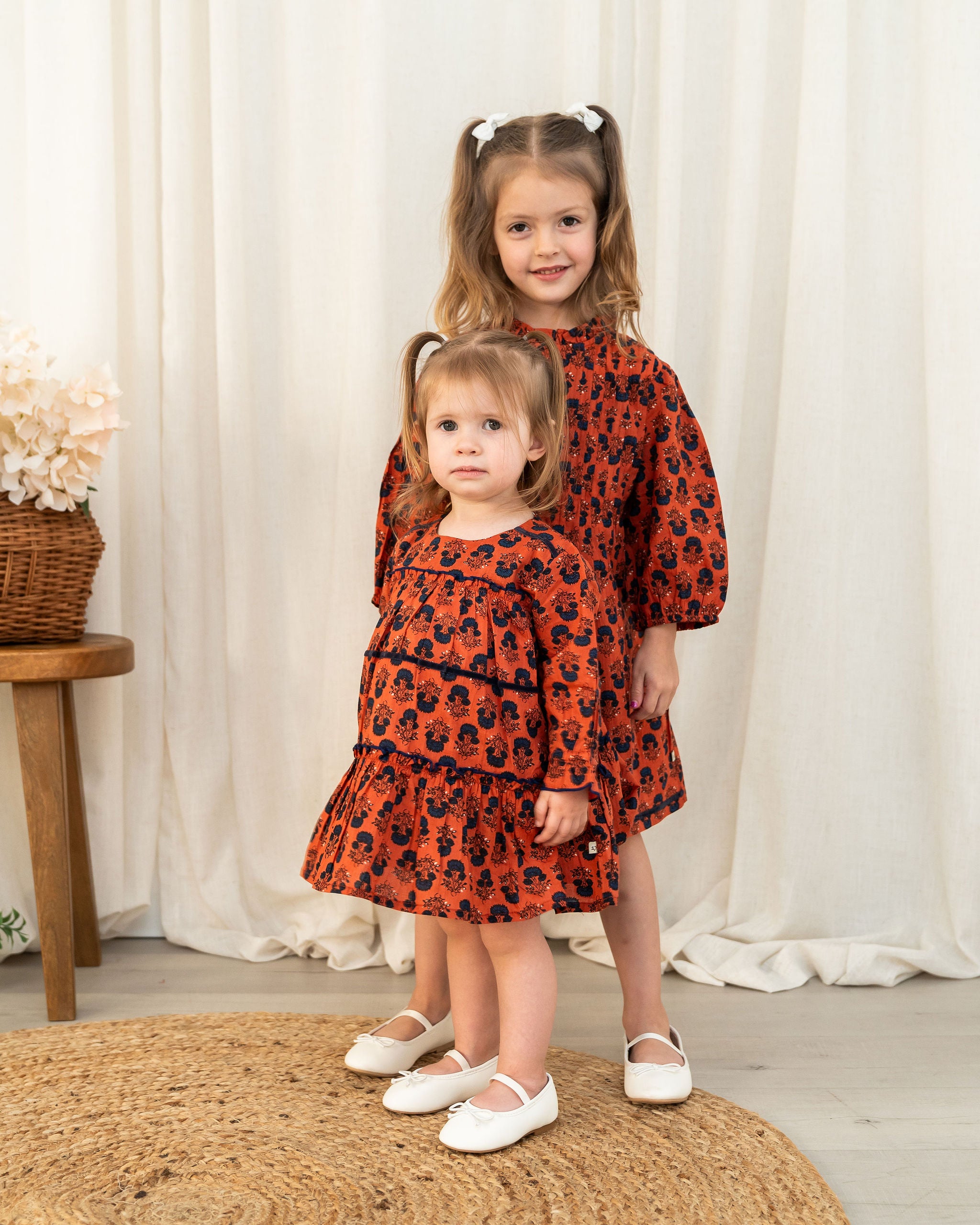 Viverano Terracotta Organic Girl Dress - Big Sister and Me