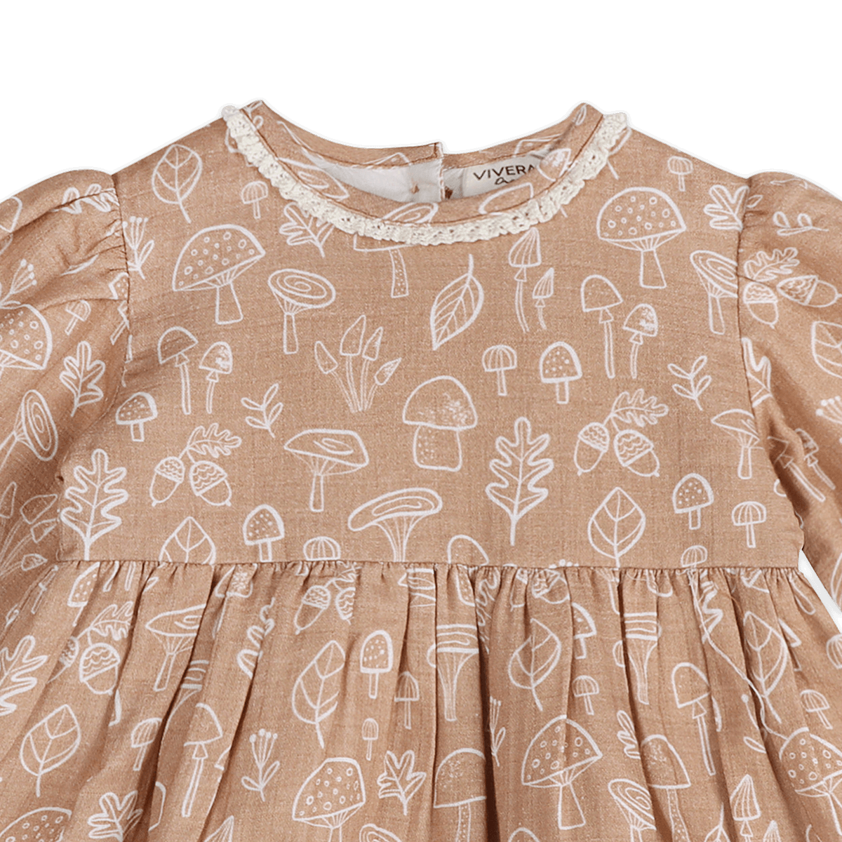 Mushroom Baby Dress & Bloomer (Organic Muslin) - Detail