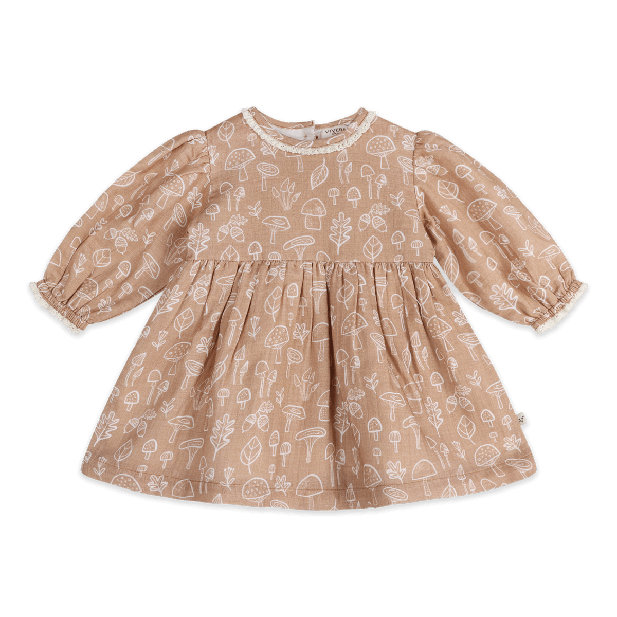 Mushroom Baby Dress & Bloomer (Organic Muslin) - Front