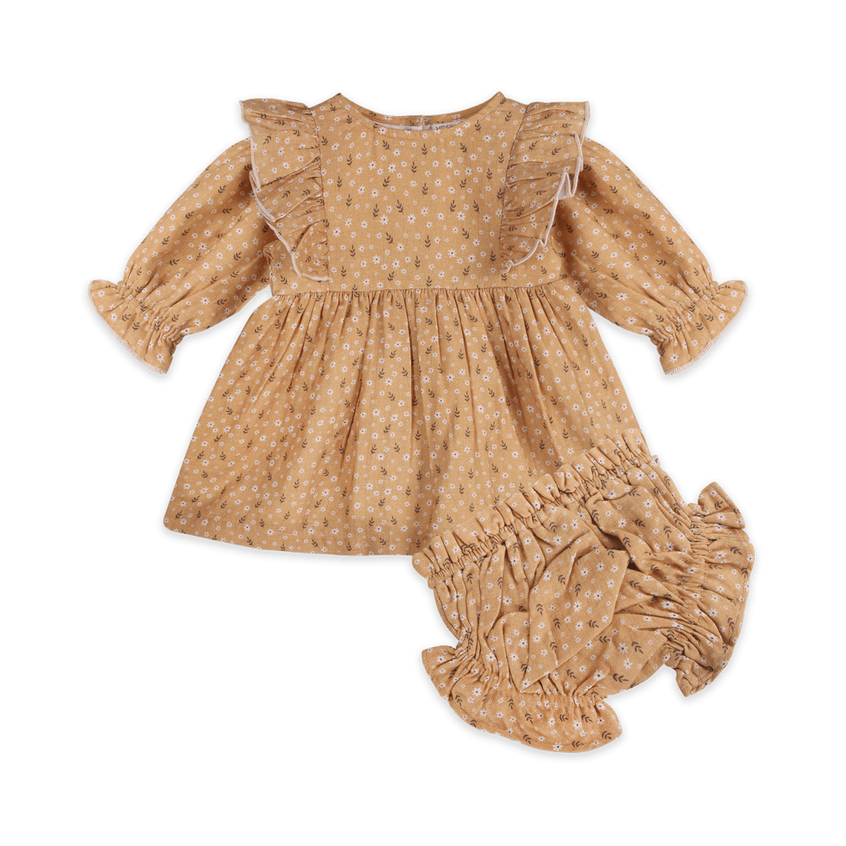Floral Ruffle Baby Dress & Bloomer (Organic Muslin) - Outfit Set