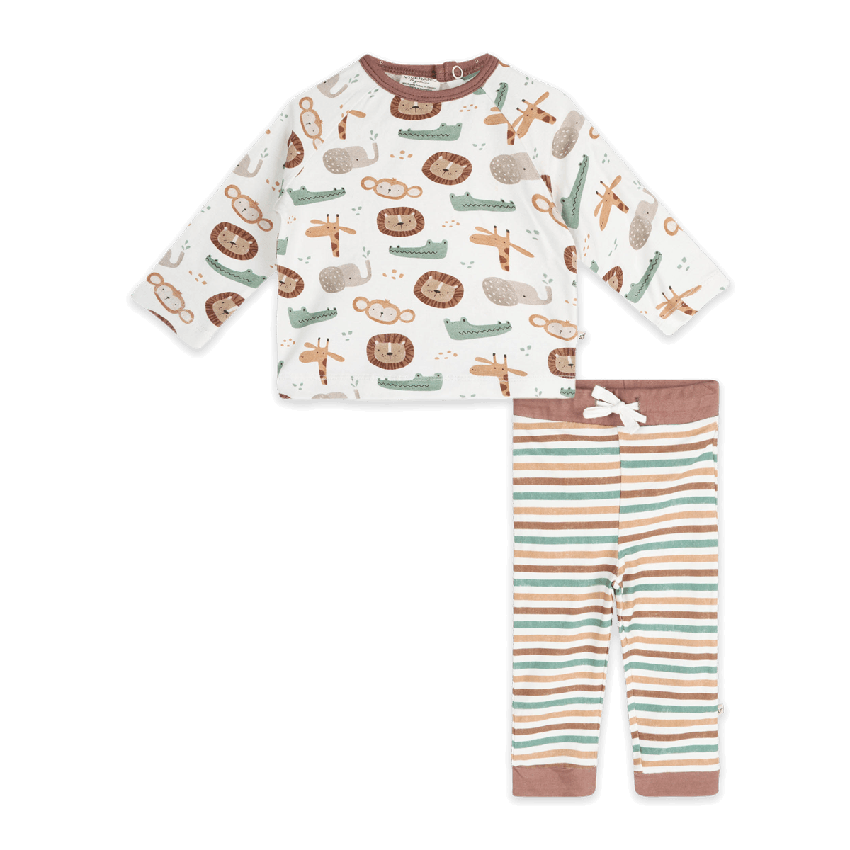 Safari Animals Baby Tee & Jogger (Organic Jersey) - Outfit Set