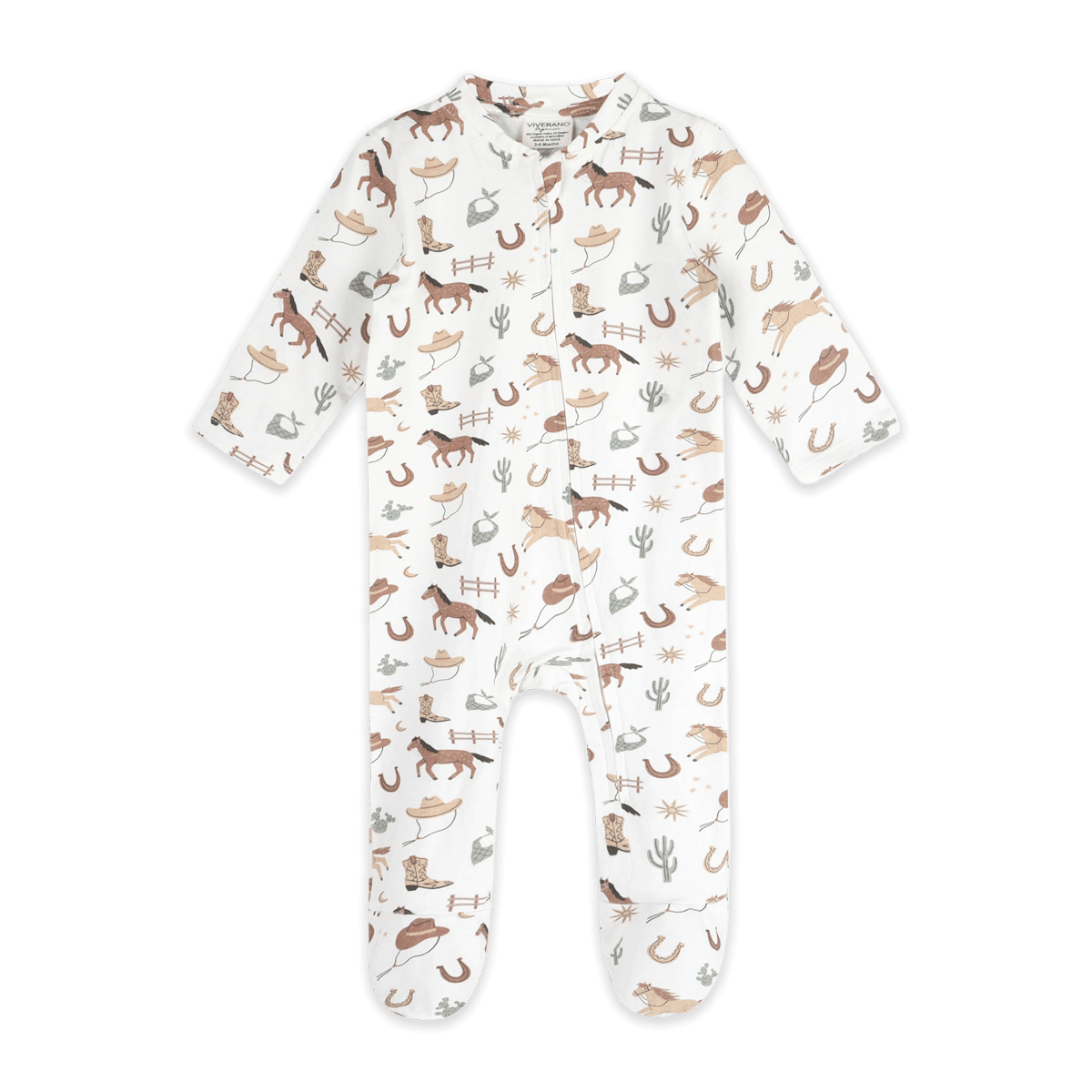 Howdy Horse Baby Footie (Organic Jersey) - Front