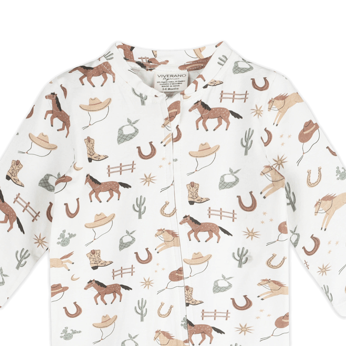 Howdy Horse Baby Footie (Organic Jersey) - Detail