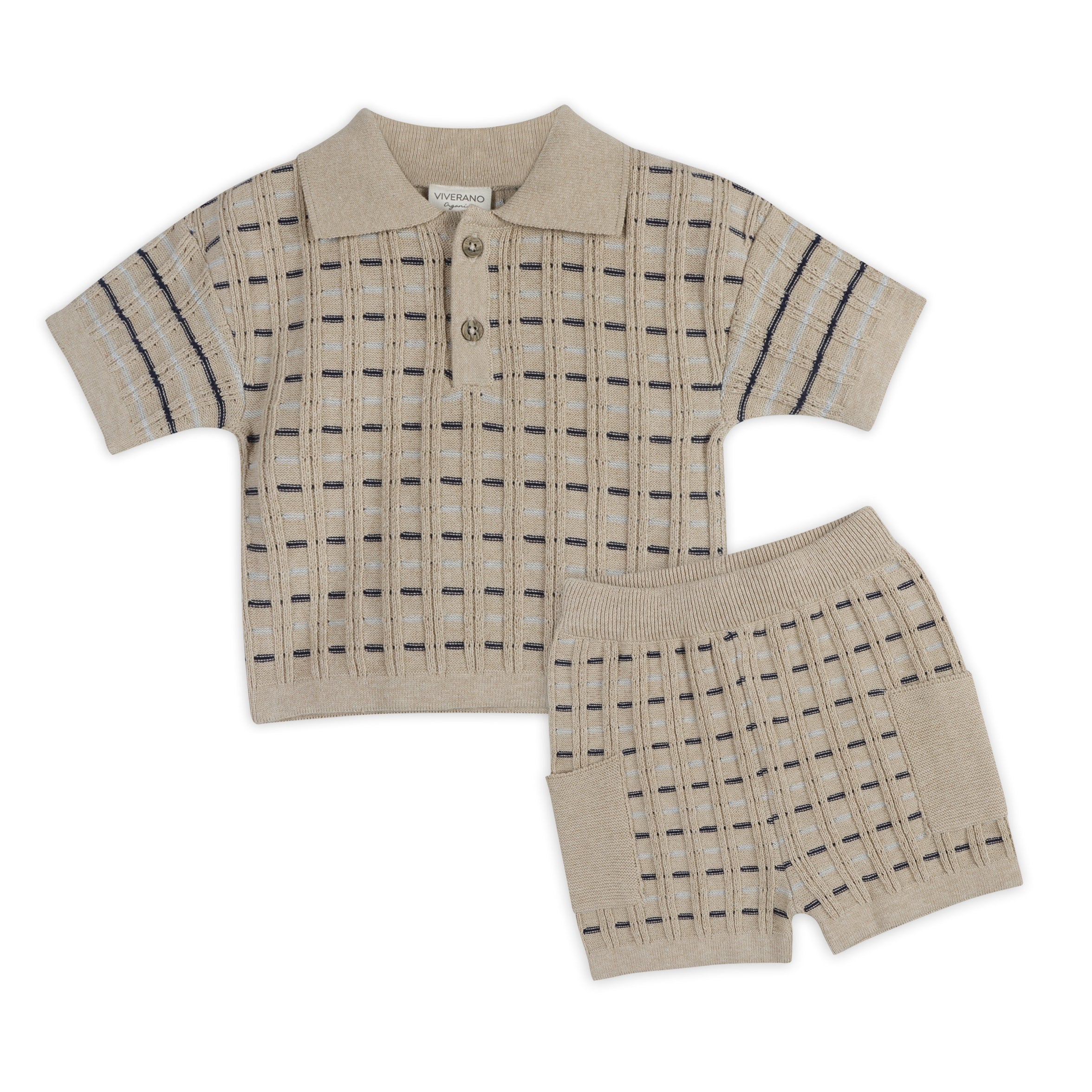 Henry Textured Baby Polo Shirt & Shorts Set (Organic Cotton)