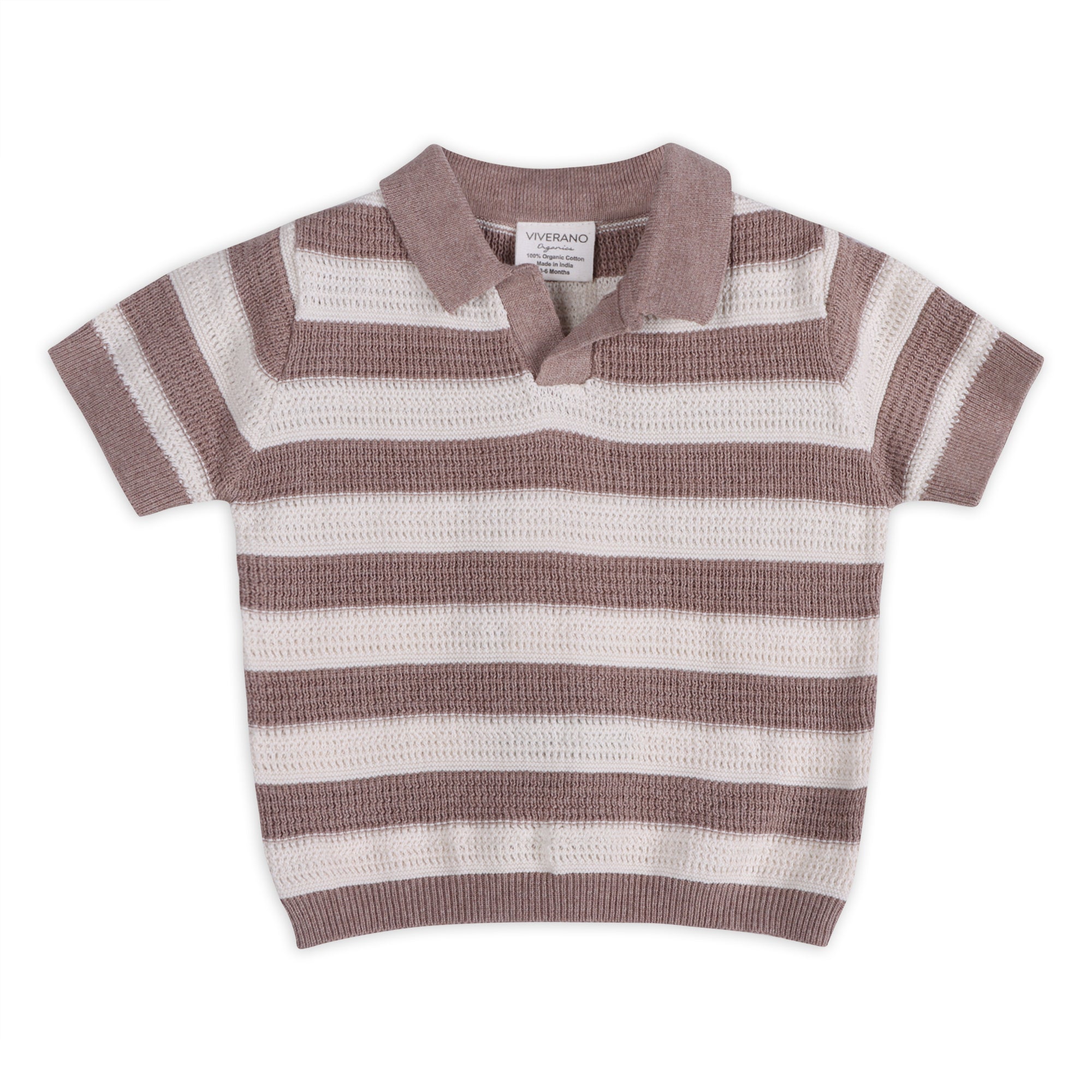 Oliver Textured Baby Polo Shirt Front (Organic Cotton)