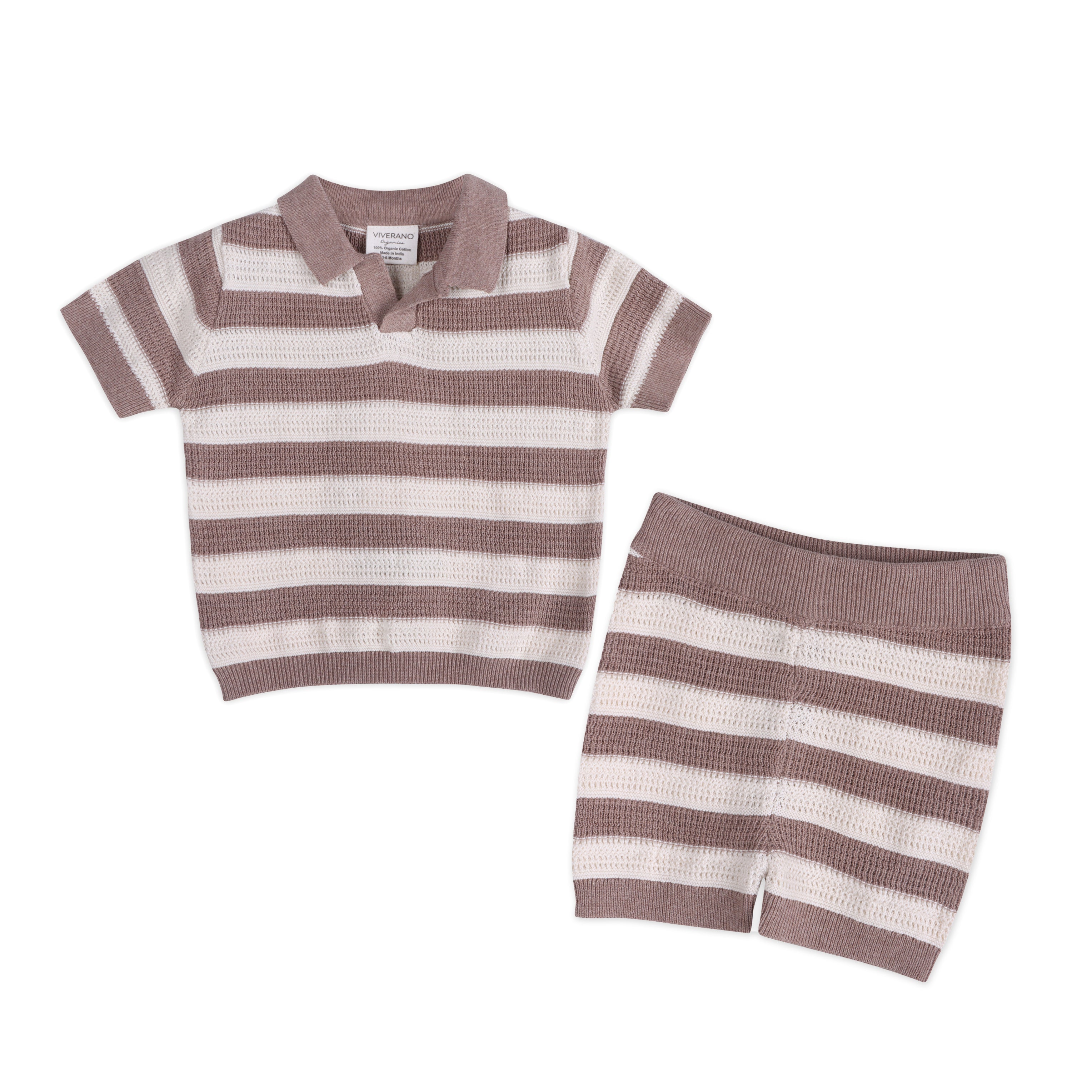 Oliver Textured Baby Polo Shirt & Shorts Set (Organic Cotton)