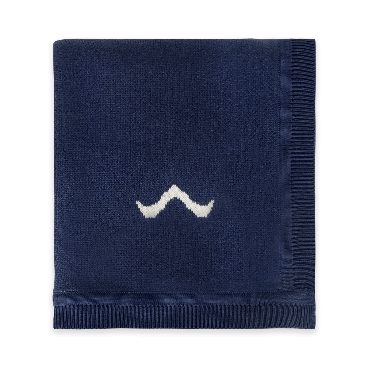Ocean Sailboat - Organic Cotton Jacquard Knit Baby Blanket (Folded)