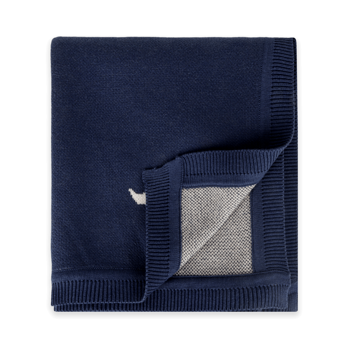 Ocean Sailboat - Organic Cotton Jacquard Knit Baby Blanket (Fold)