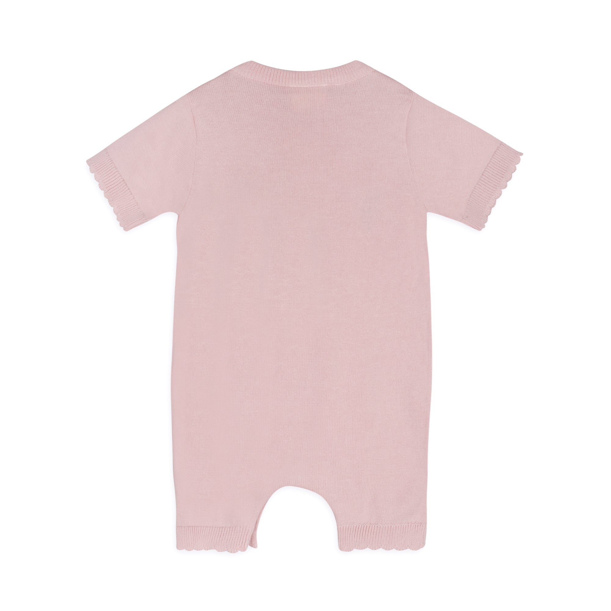 Furry Bunny Embroidered Baby Knit Romper (Organic Cotton) - Back