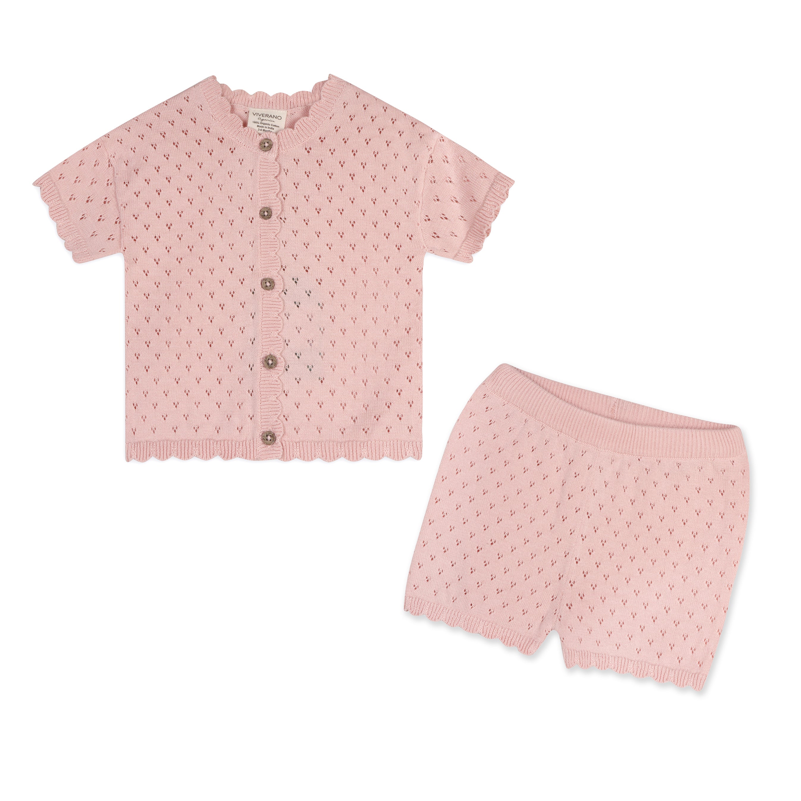 Emily Pointelle Baby Shirt & Shorts Set (Organic Cotton)
