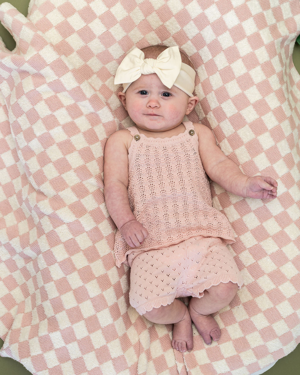 Nyla Textured Baby Tank & Shorts Set (Organic Cotton) - Model