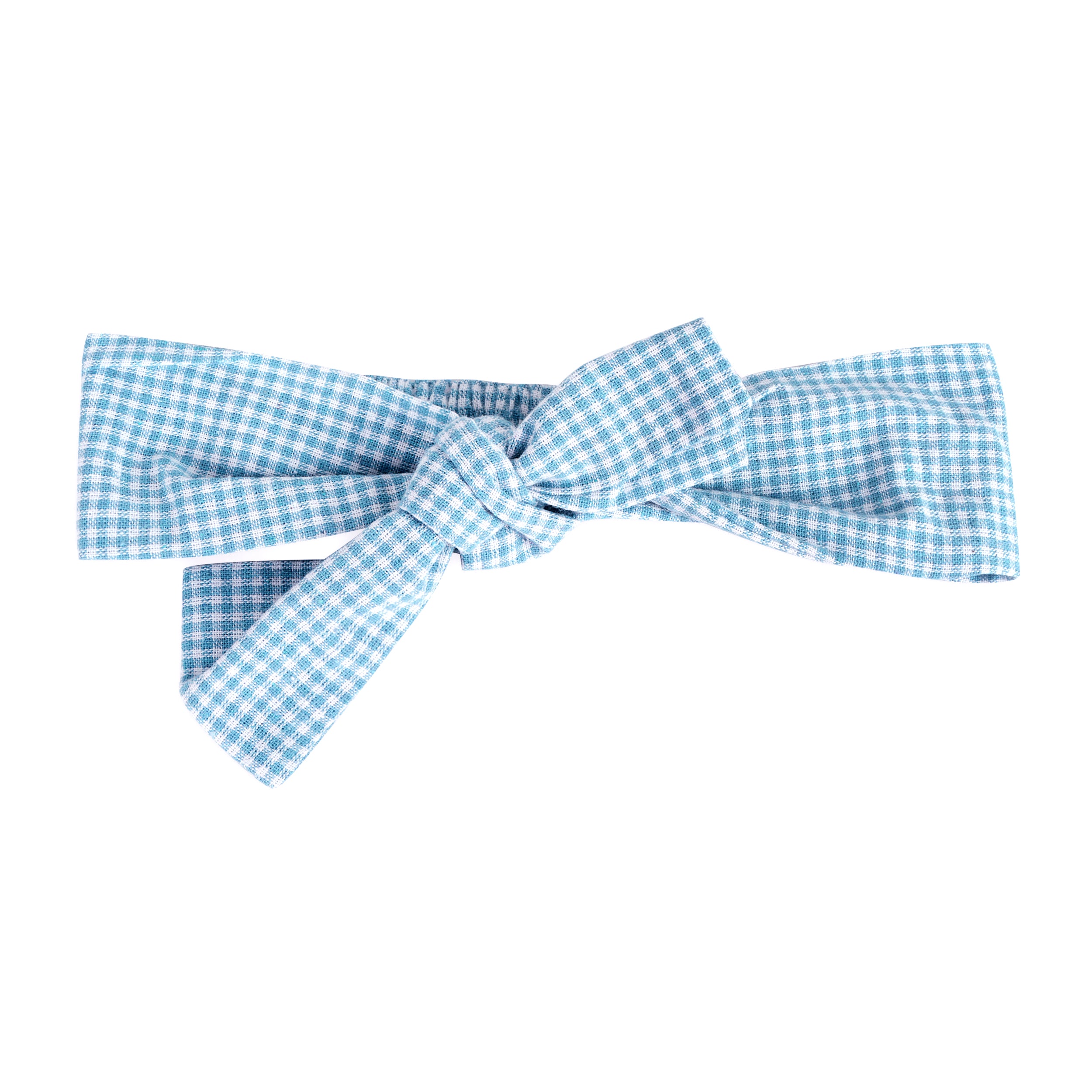 Nautical Embroidered Gingham Baby Headband (Organic)