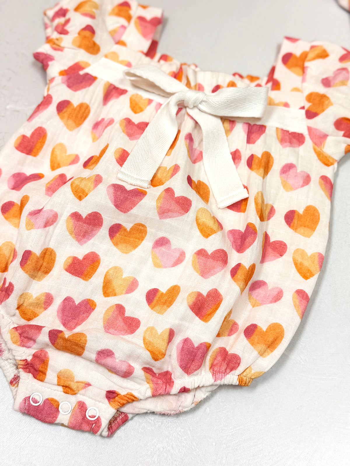 Hearts Organic Baby Bubble Romper 