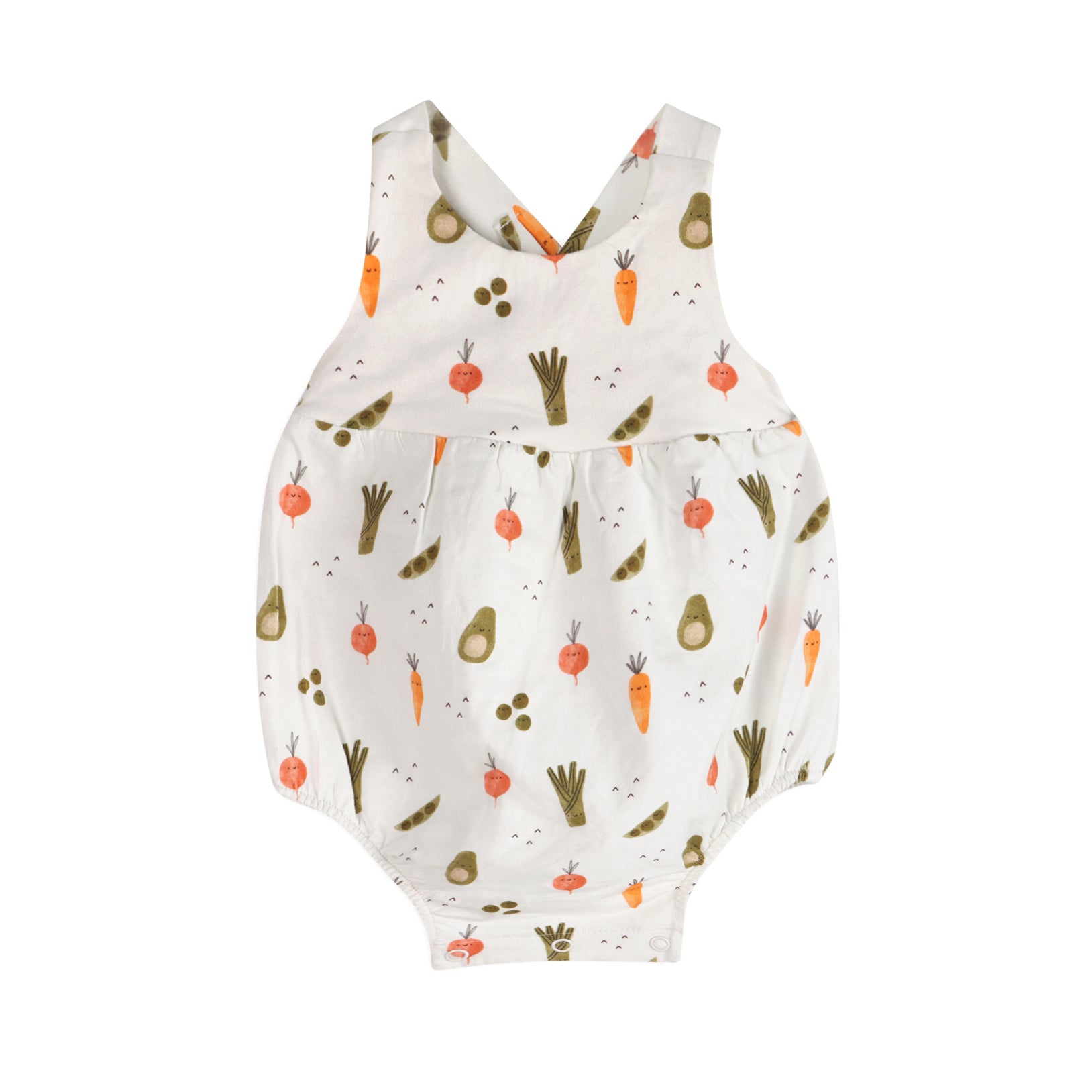 Veggies Baby Strappy Bodysuit Front (Organic Jersey)