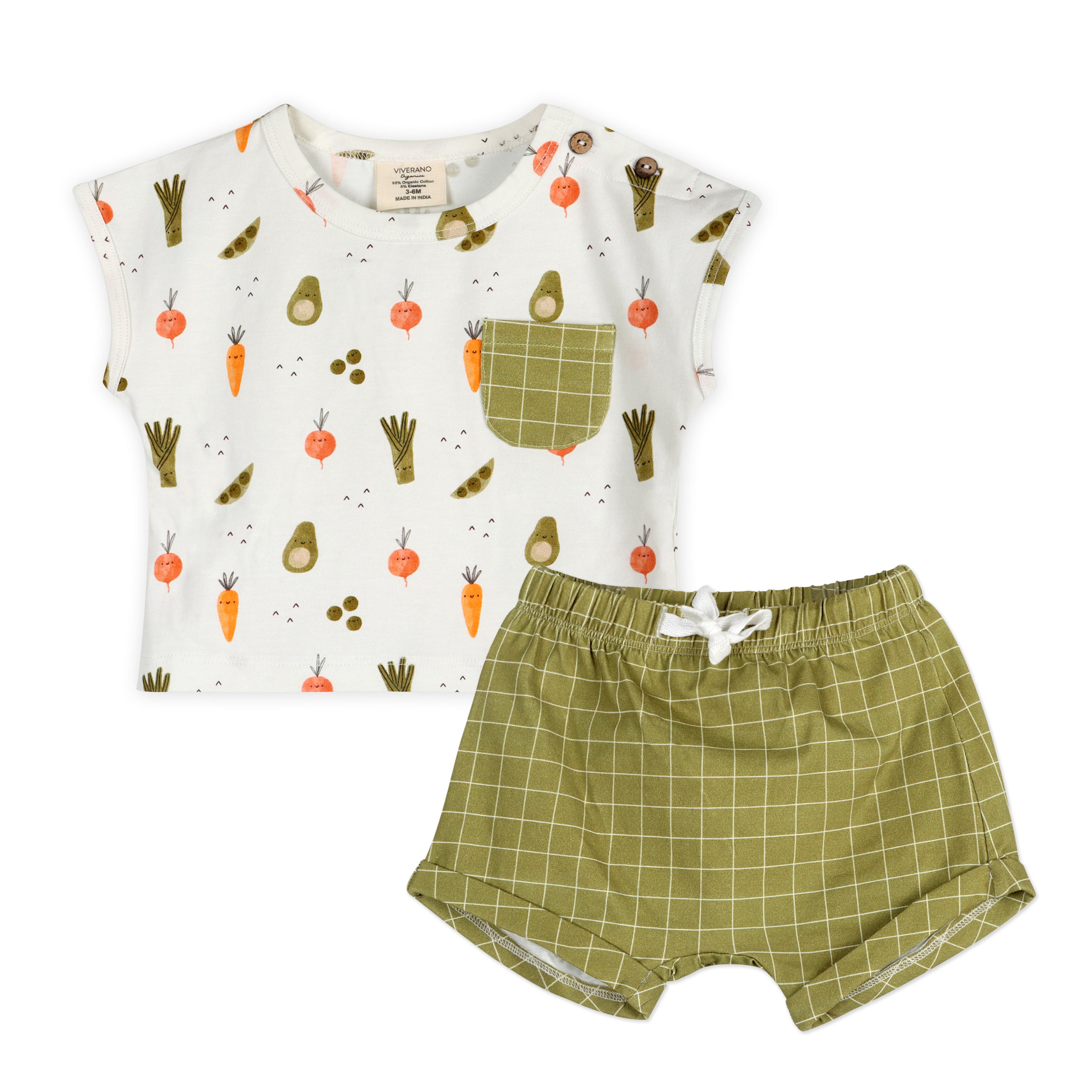 Veggies Baby Tee & Shorts Set (Organic Jersey)