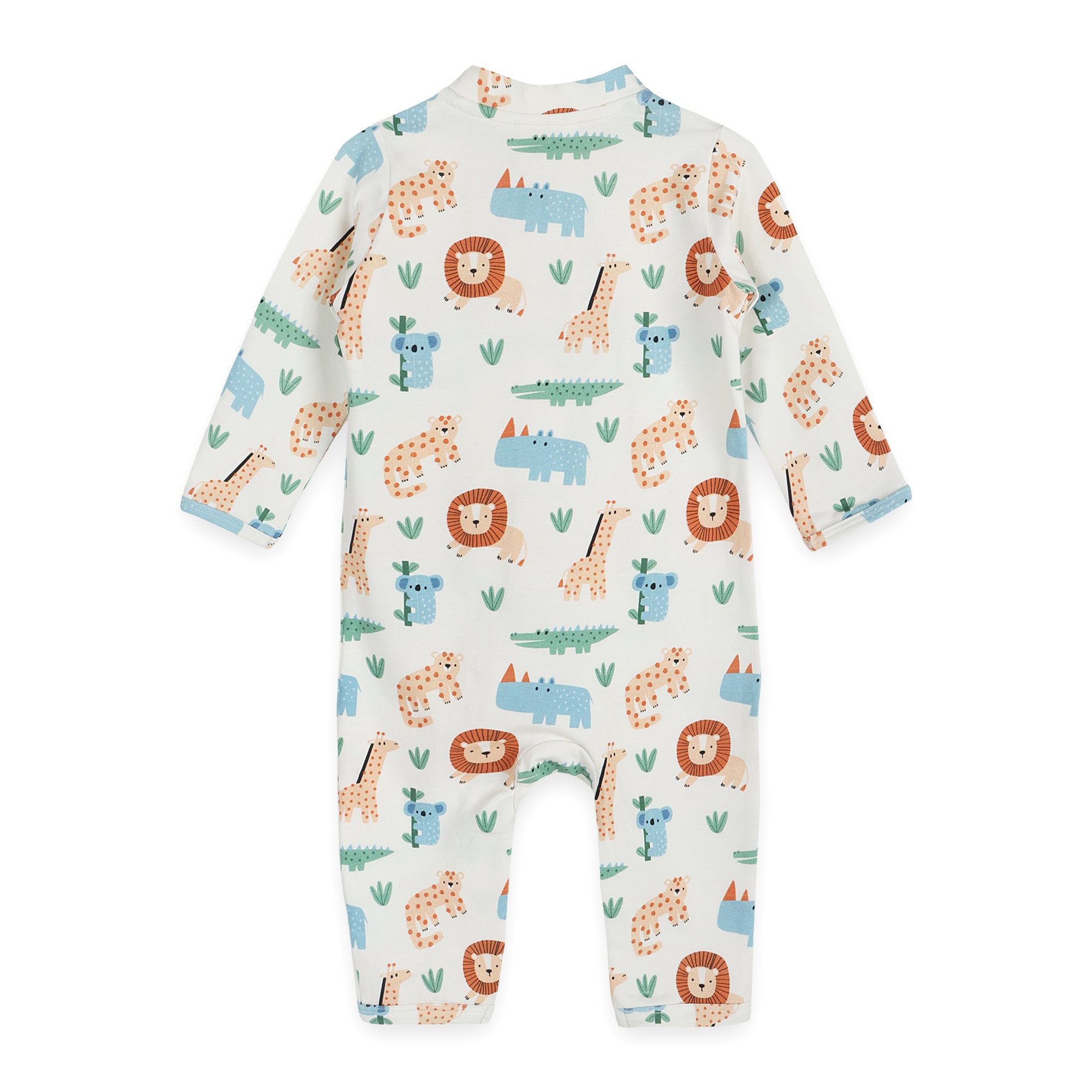 Safari Baby Zipper Jumpsuit Back (Organic Jersey)