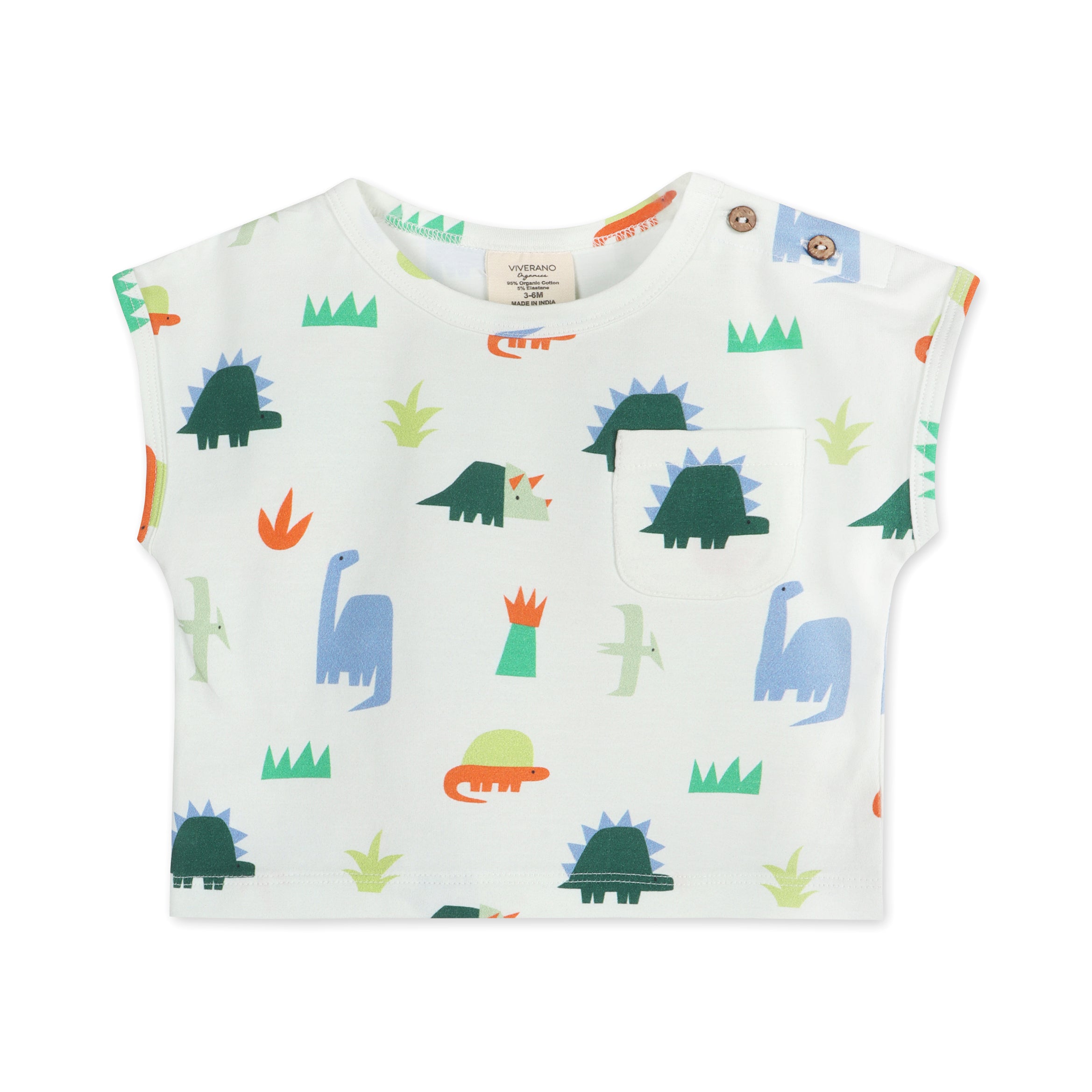 Dino Baby Tee Front (Organic Jersey)