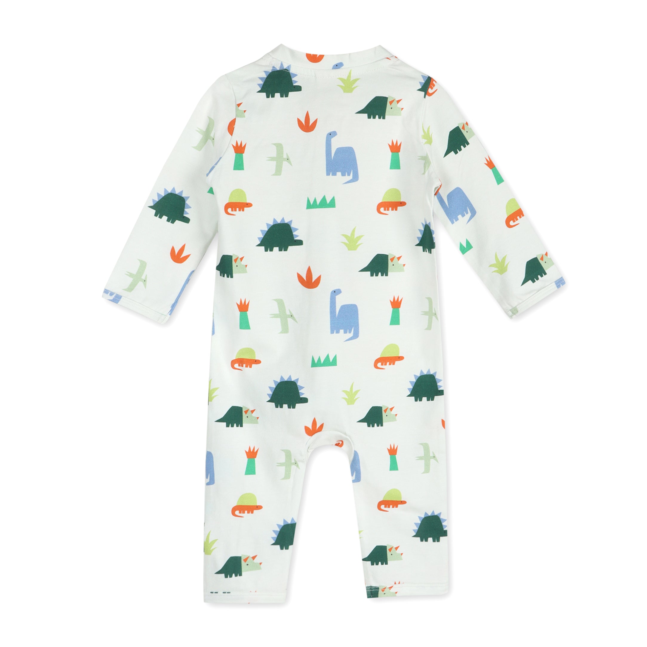 Dino Baby Zipper Jumpsuit Back (Organic Jersey)