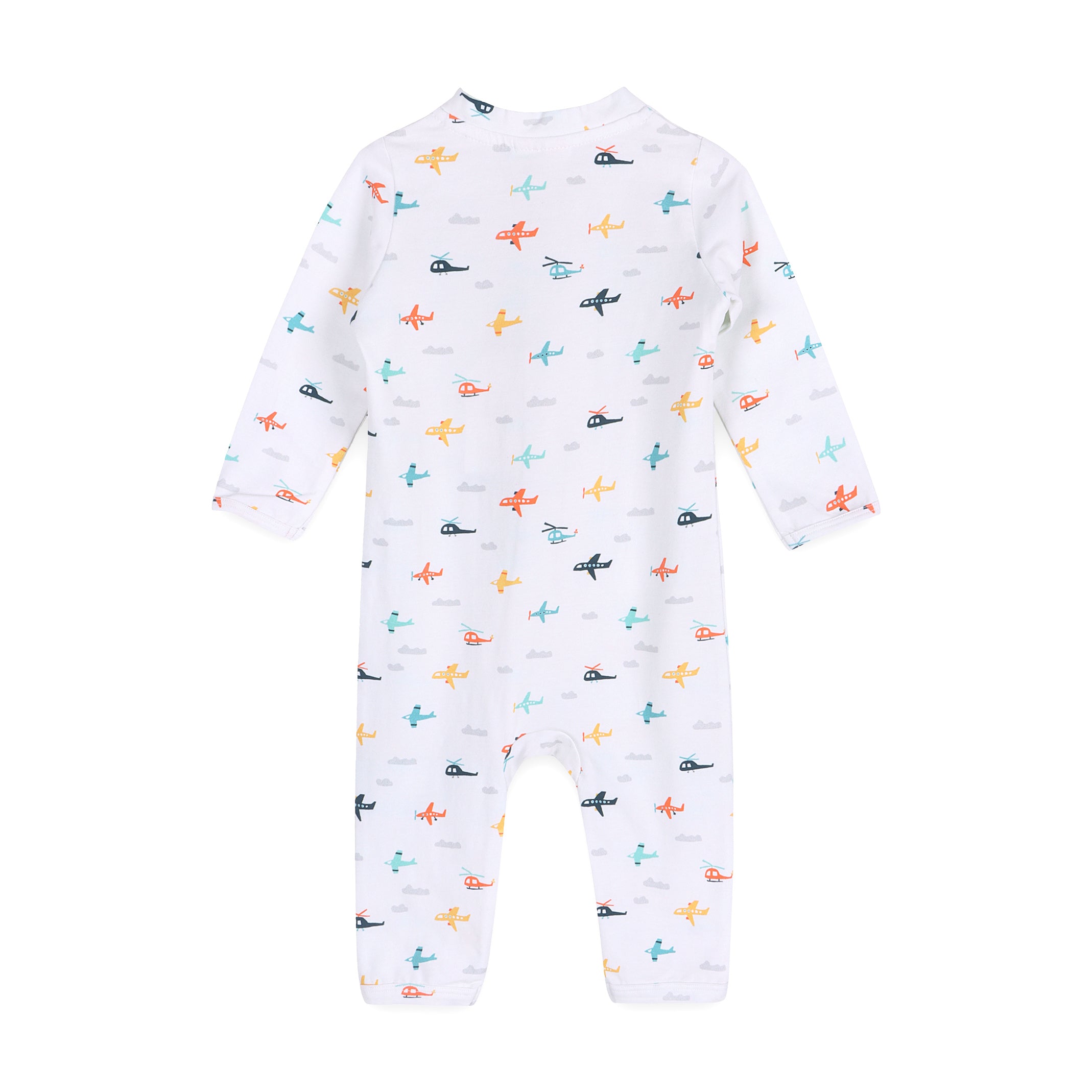 Planes Baby Zipper Jumpsuit Back (Organic Jersey)