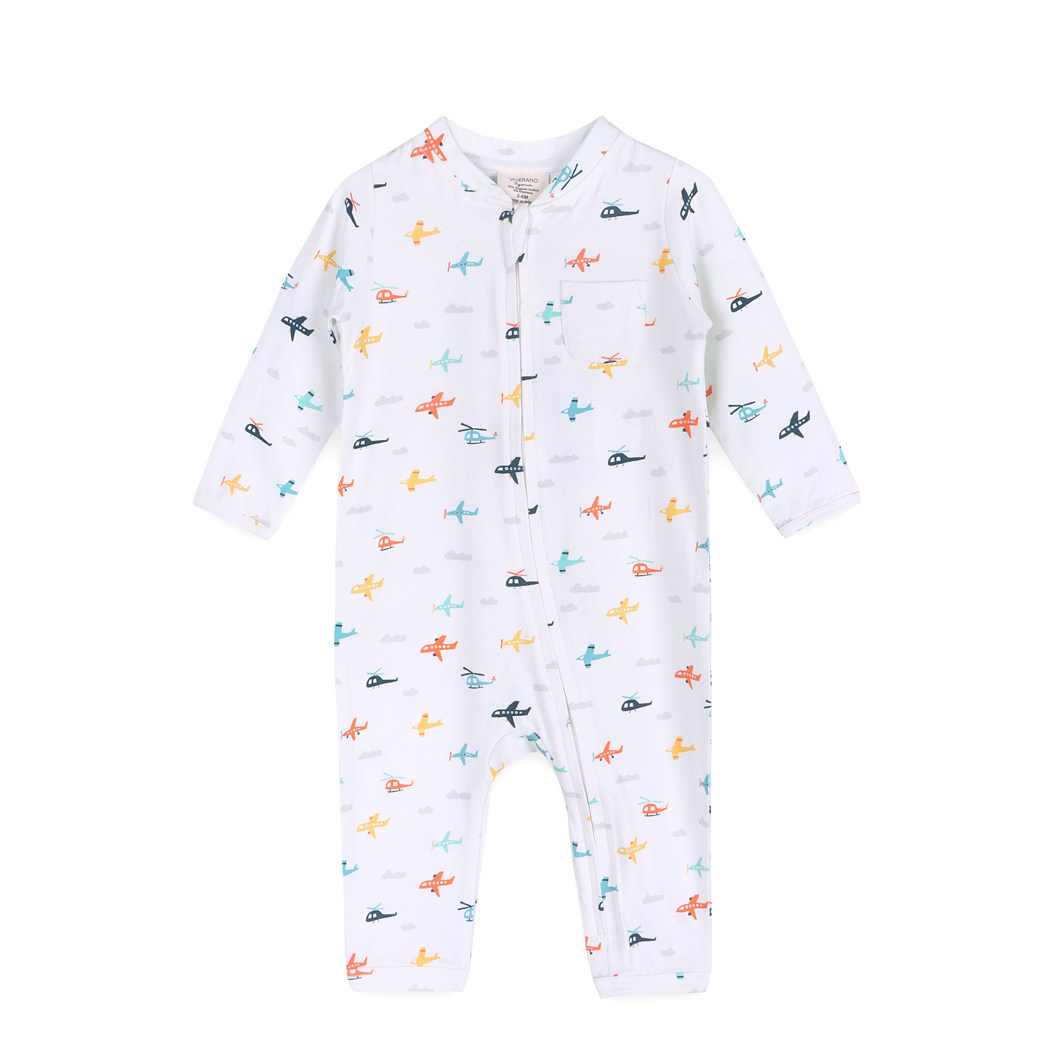 Planes Baby Zipper Jumpsuit (Organic Jersey)