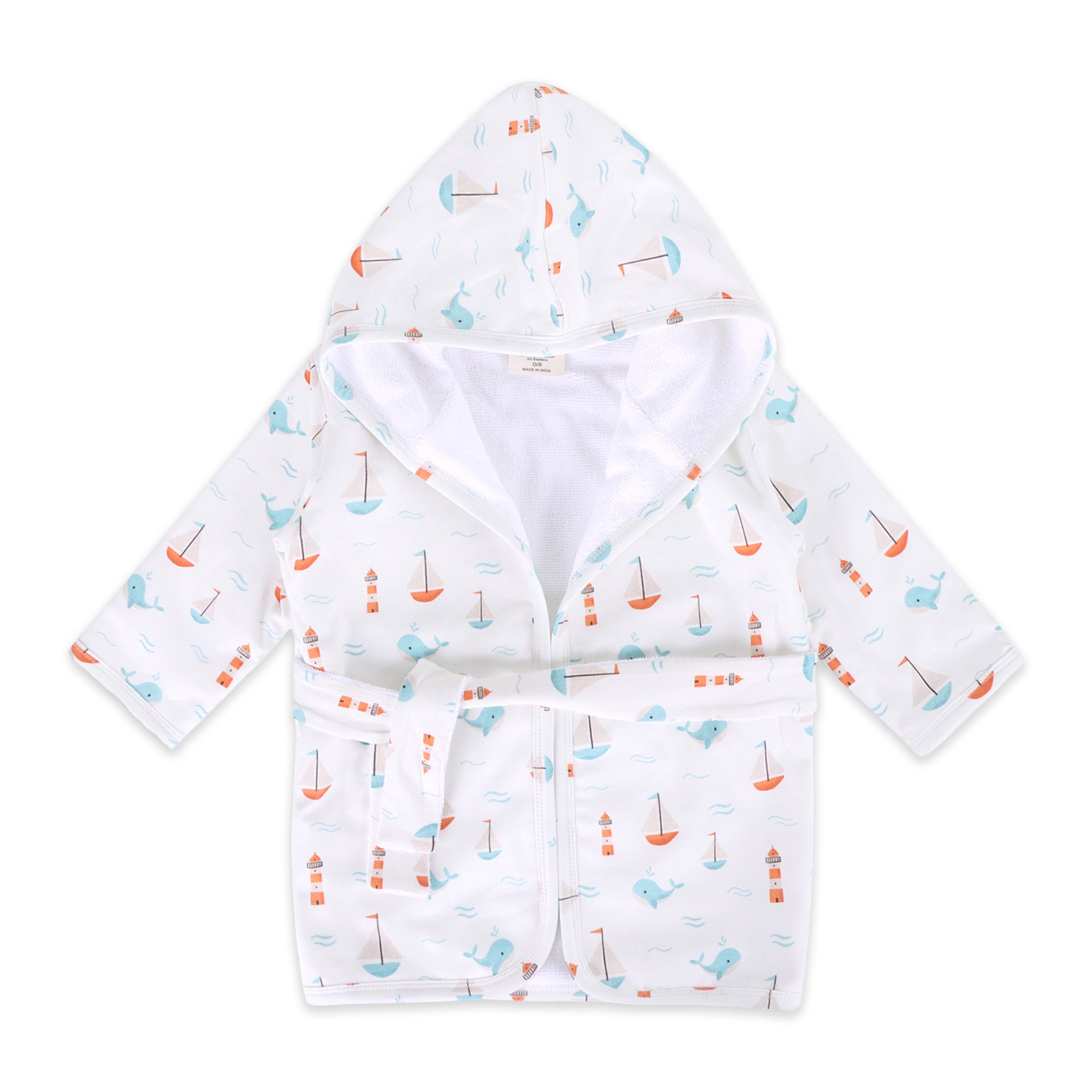Sailboat Baby Bathrobe (Organic Jersey)
